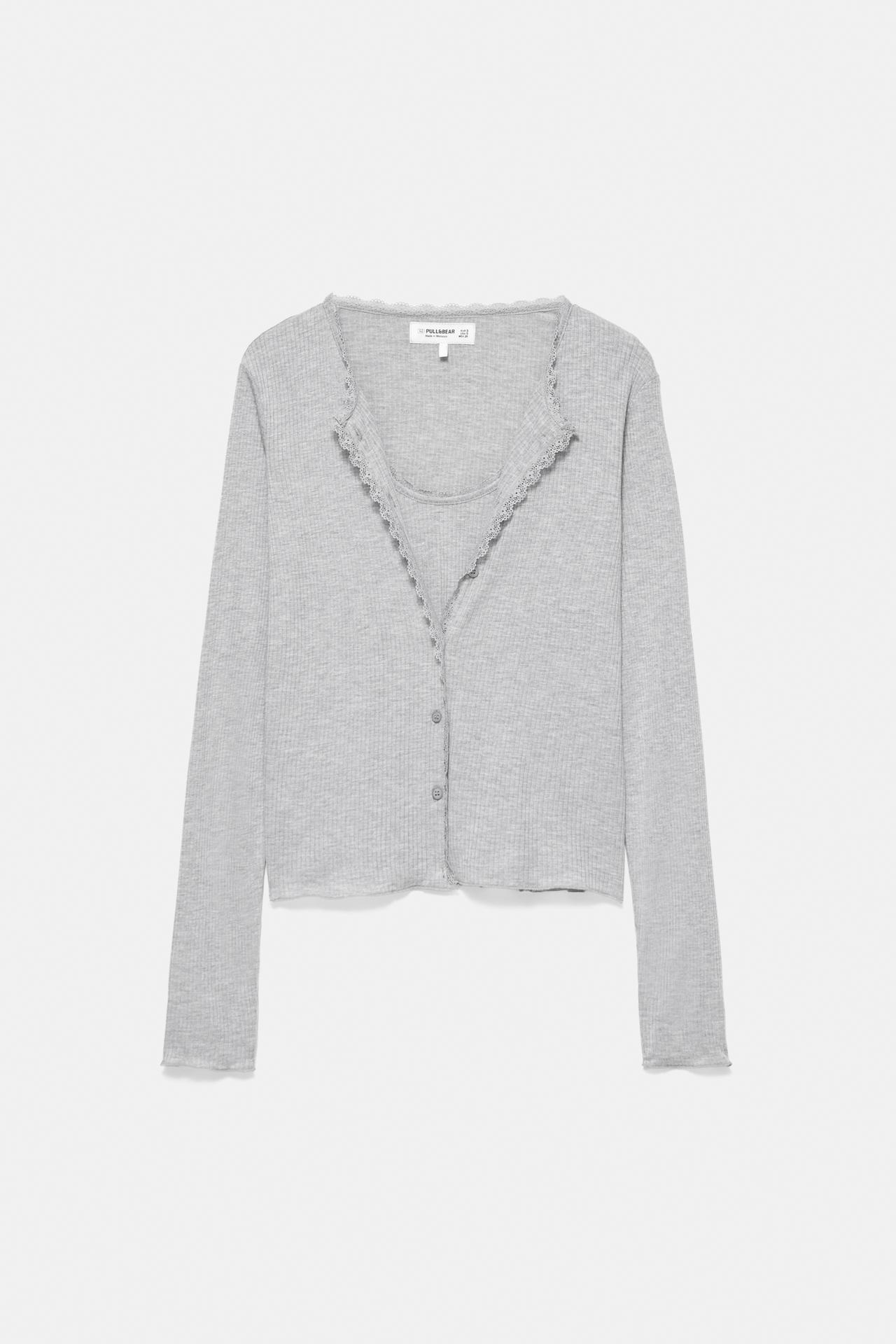 Double lace top — Grey