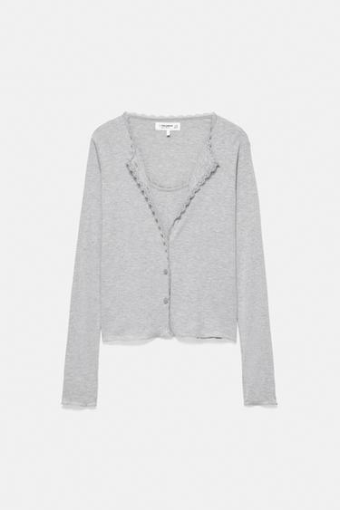 Double lace top — Grey 4