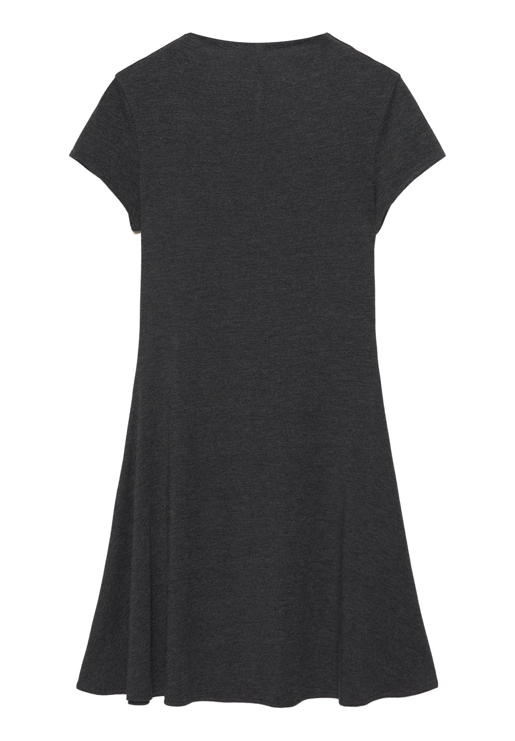 Short mock neck dress — Grey marl