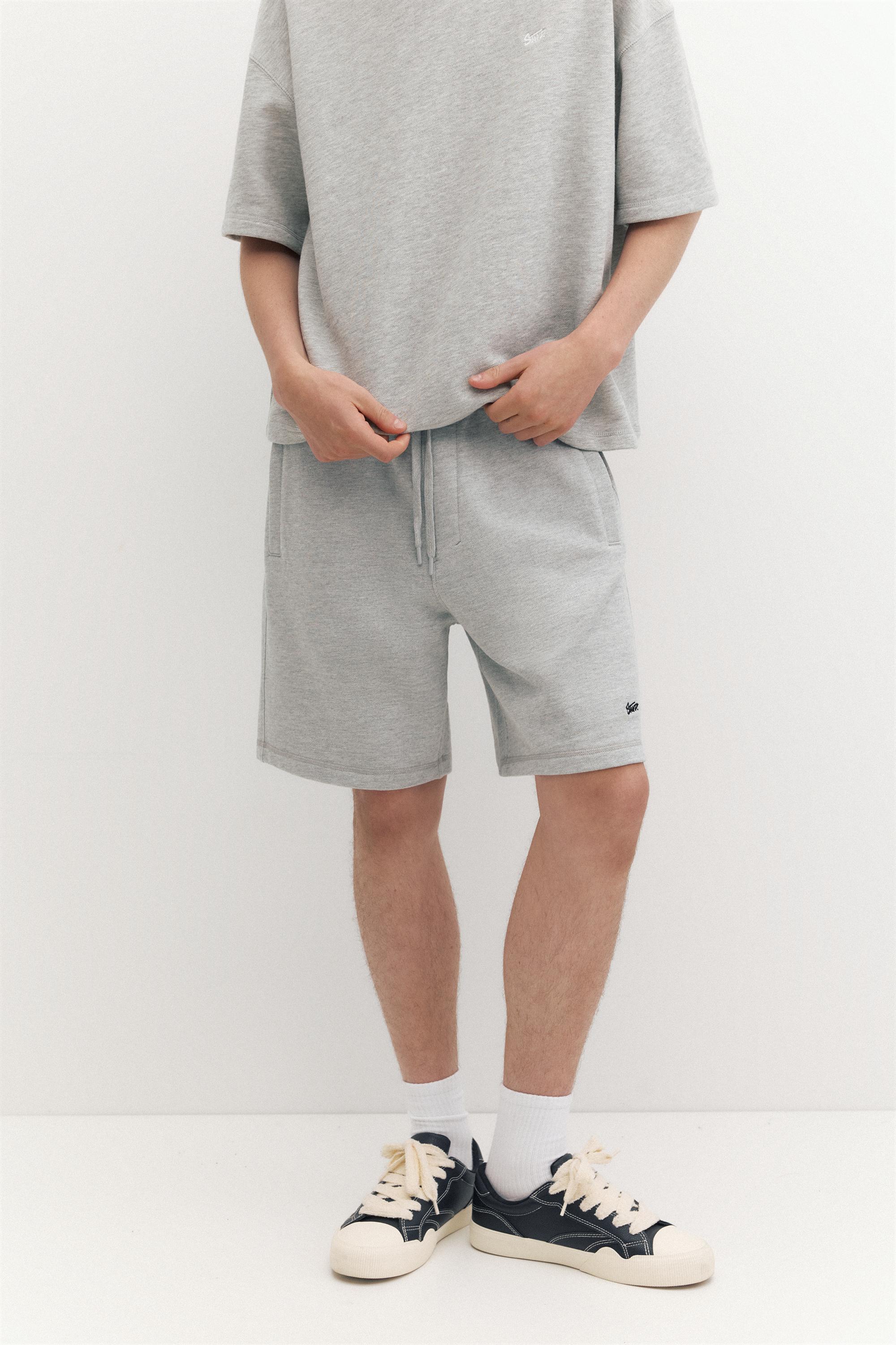 STWD jogger Bermuda shorts — Grey marl