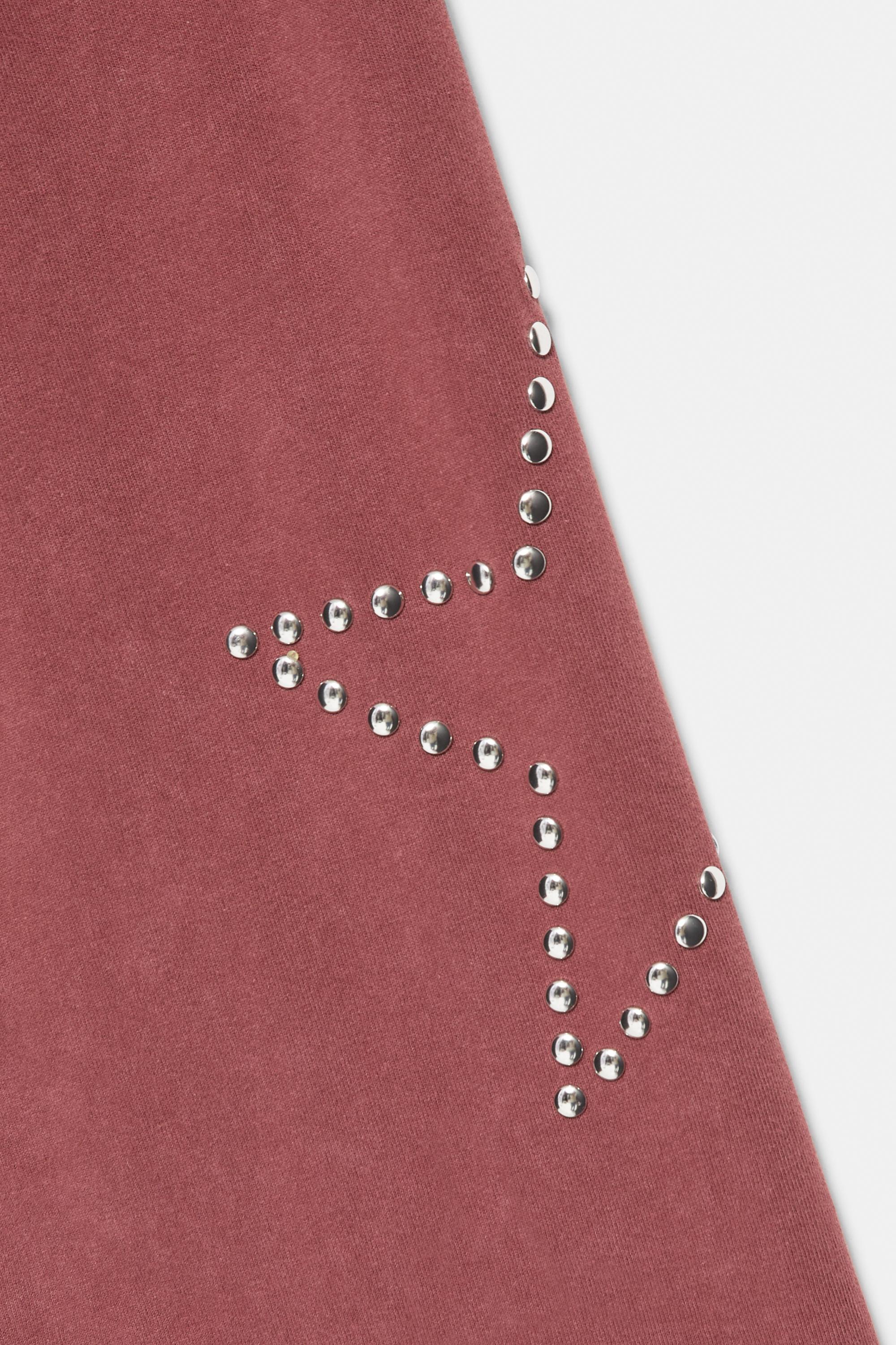 Stud star long sleeve T-shirt — Maroon