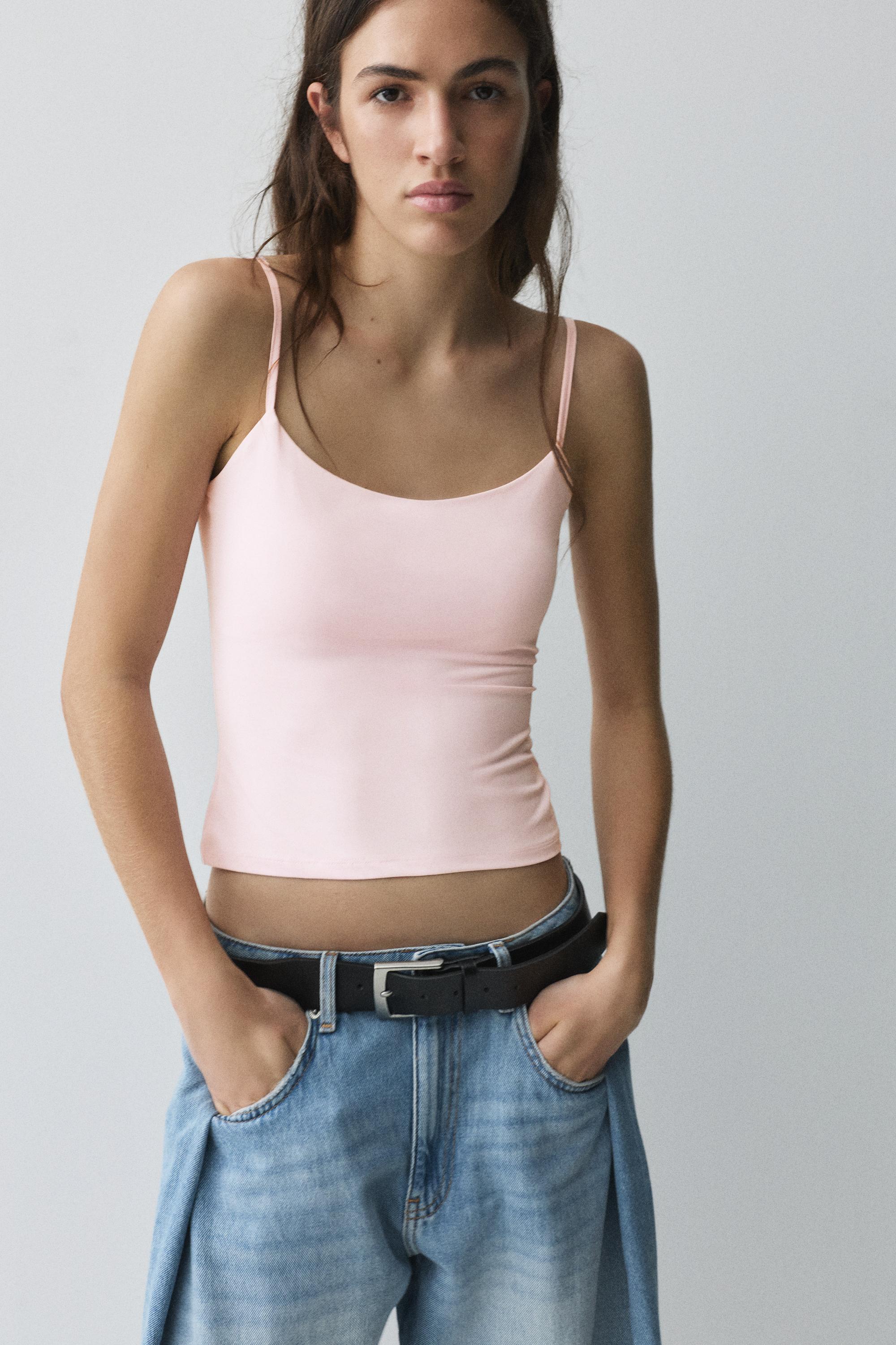 Basic top with adjustable straps — Pastel pink