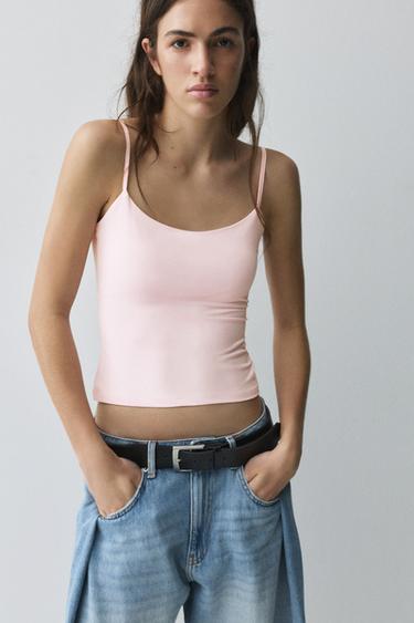 Basic top with adjustable straps — Pastel pink 1