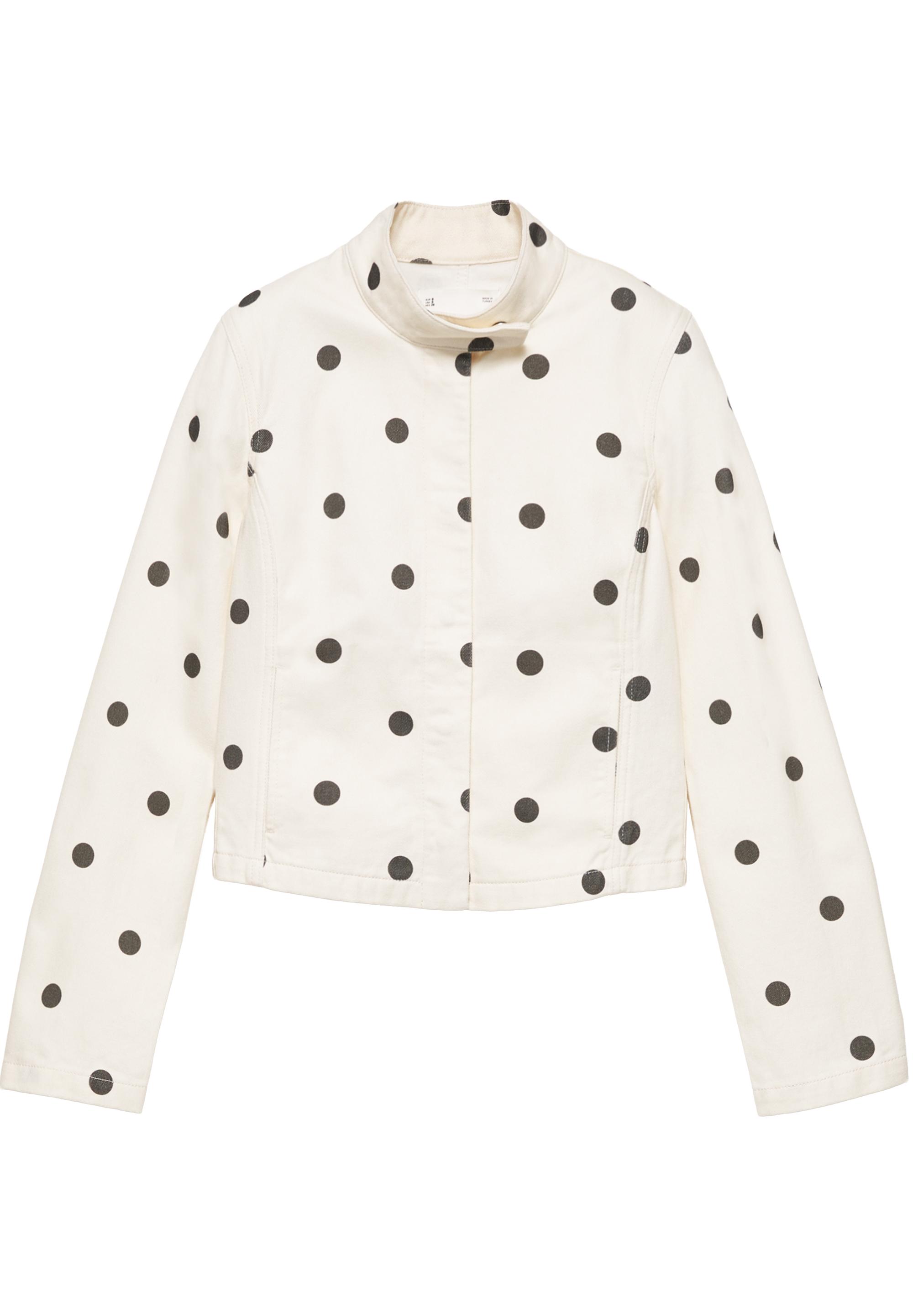 Fitted polka dot jacket — Ecru