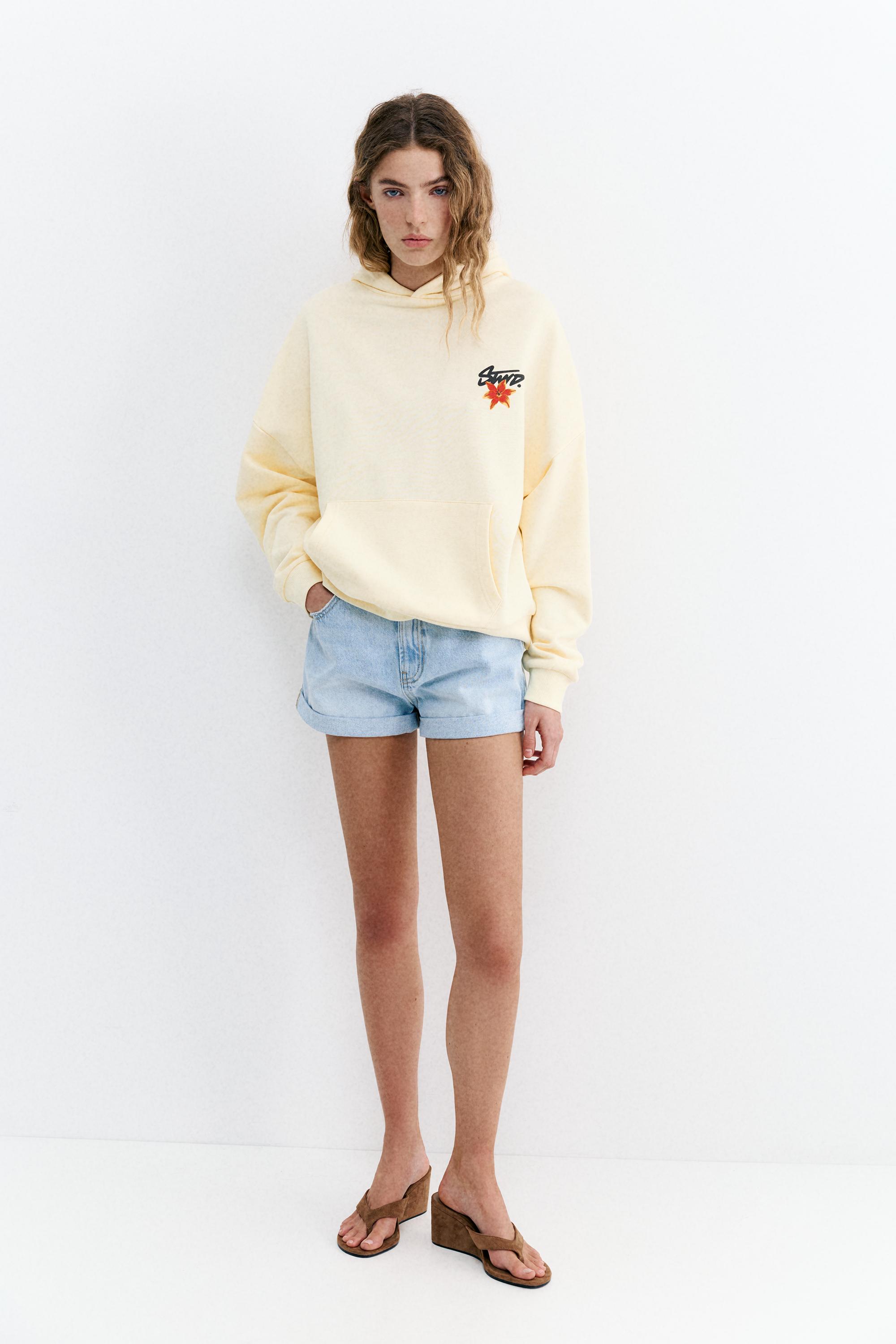Kapüşonlu çiçekli STWD sweatshirt - Görsel 8