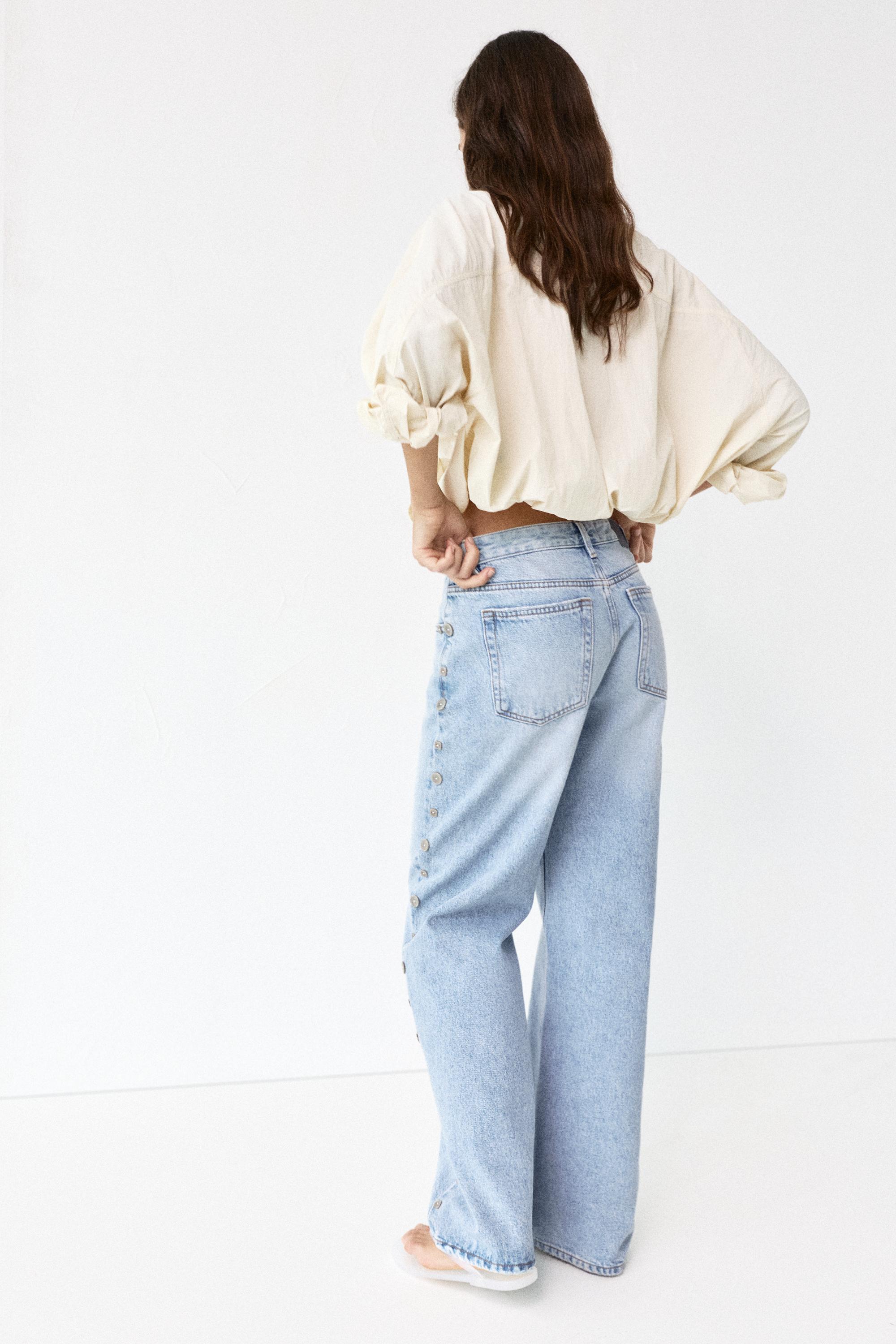 Düğme detaylı baggy jean - Görsel 16