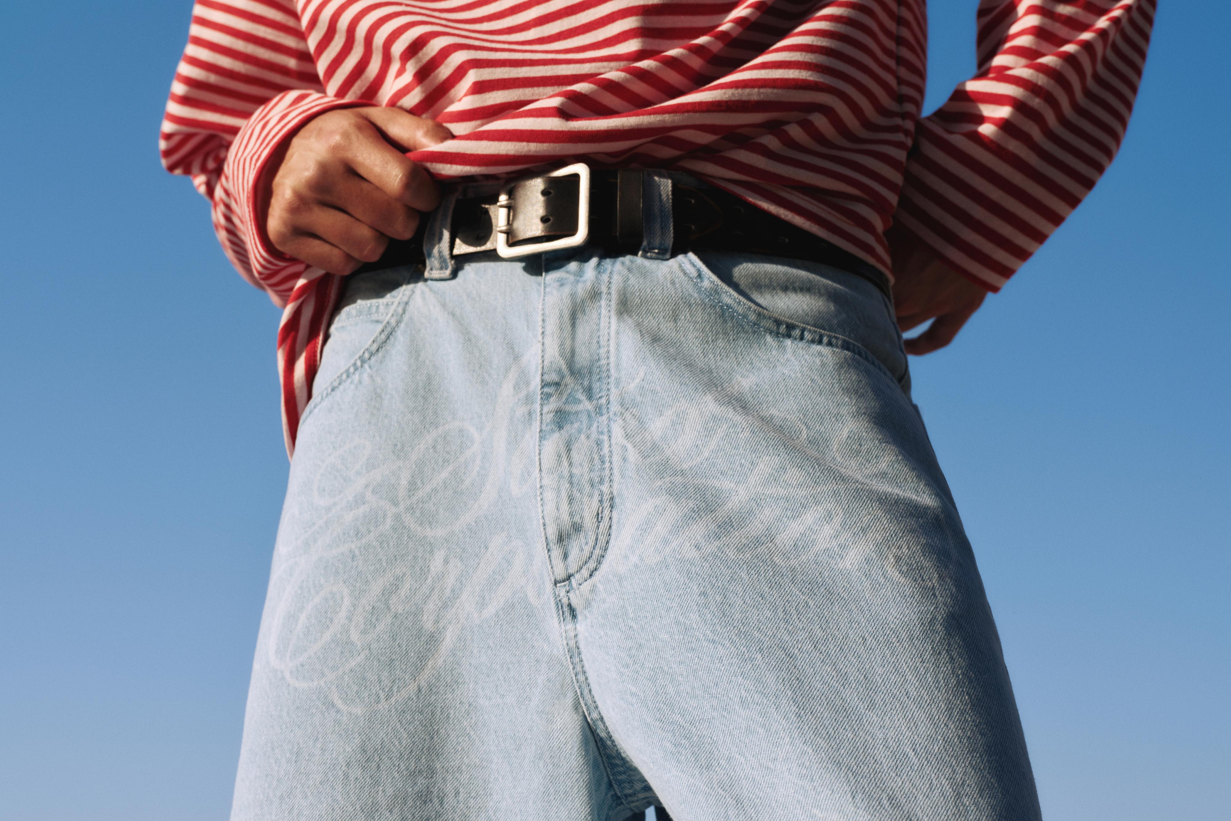 STWD Corporation graphic jorts — Pale blue