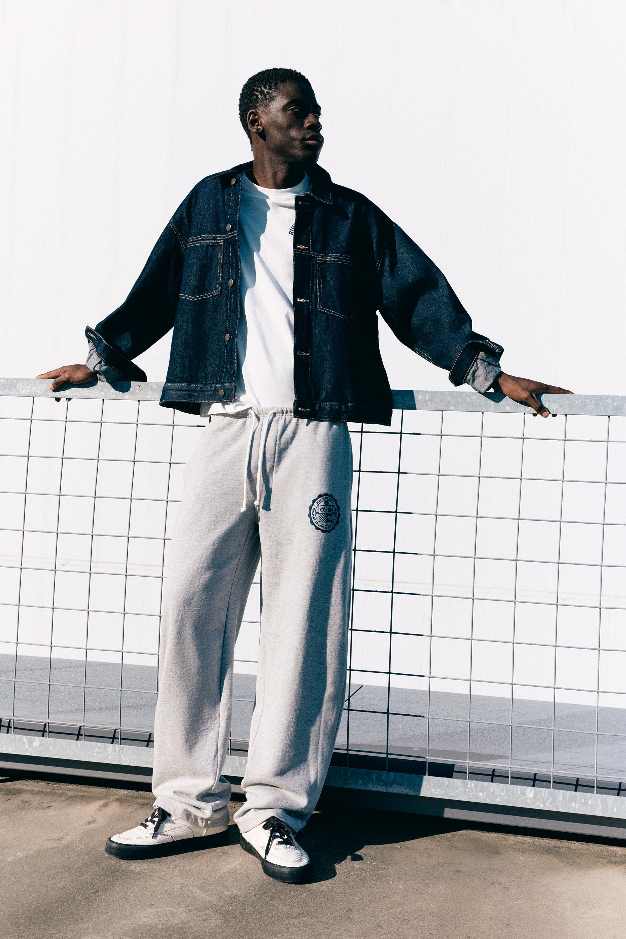 Varsity jogger trousers — Grey marl