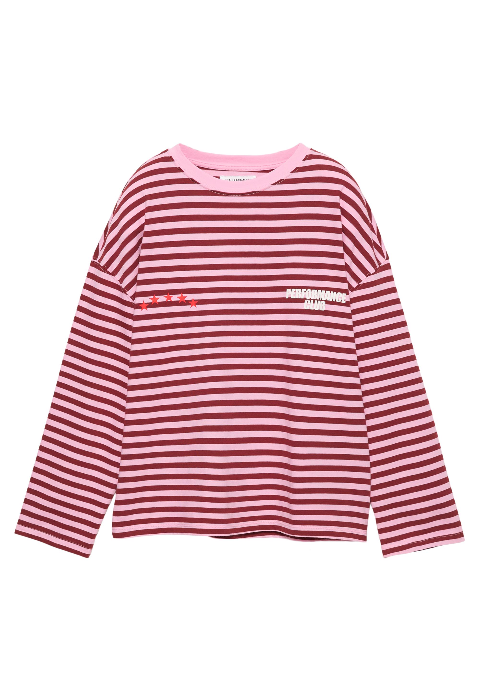 Çizgili, yıldızlı ve yazılı tişört - Görsel 3