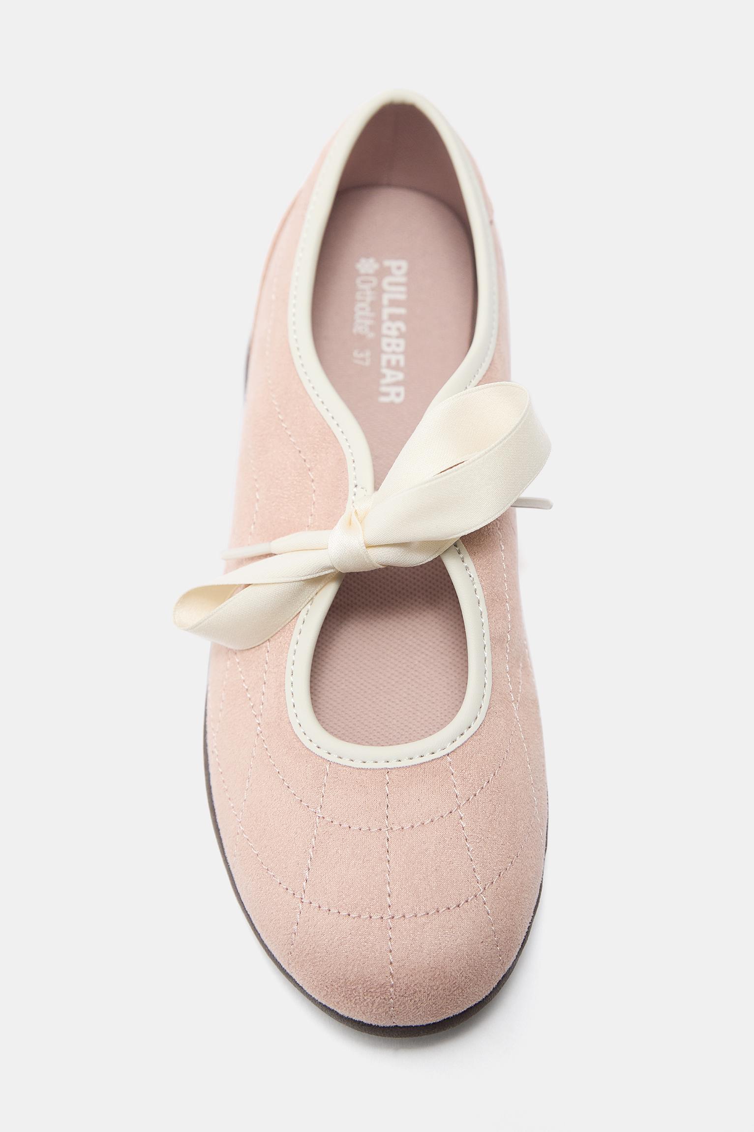 Sporty bow ballerinas — Pink