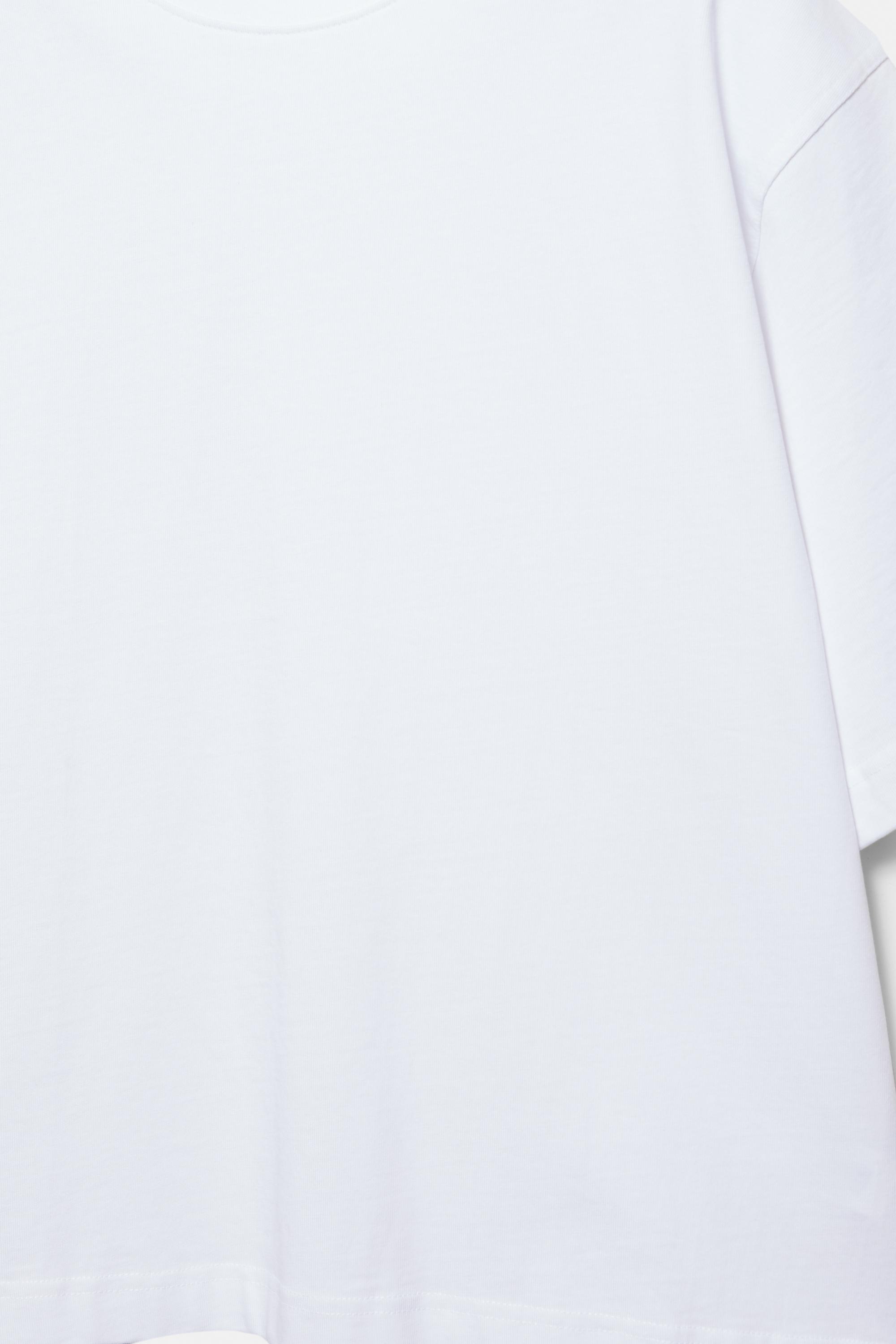 Cropped short sleeve T-shirt — Off white