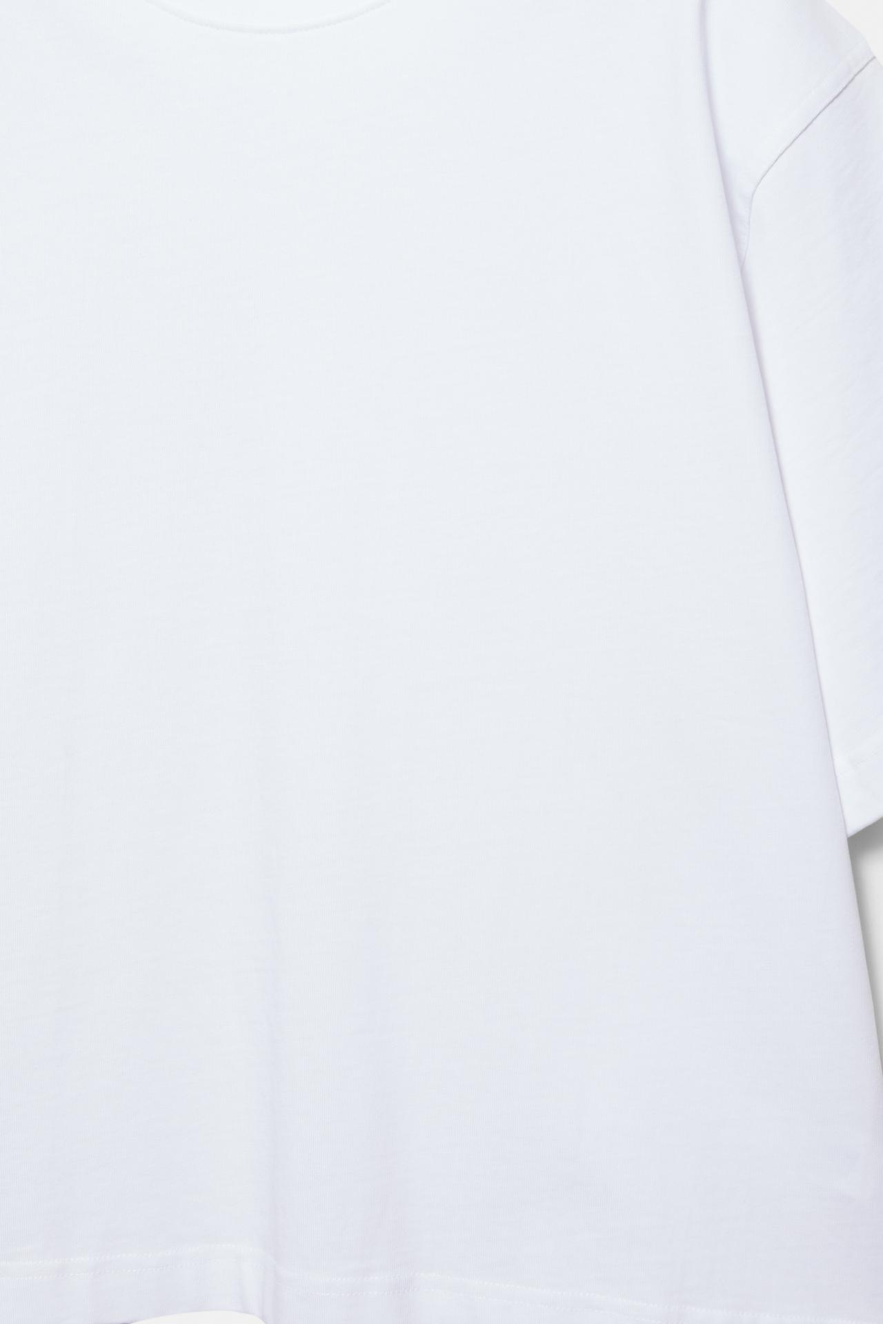 Cropped short sleeve T-shirt — Off white