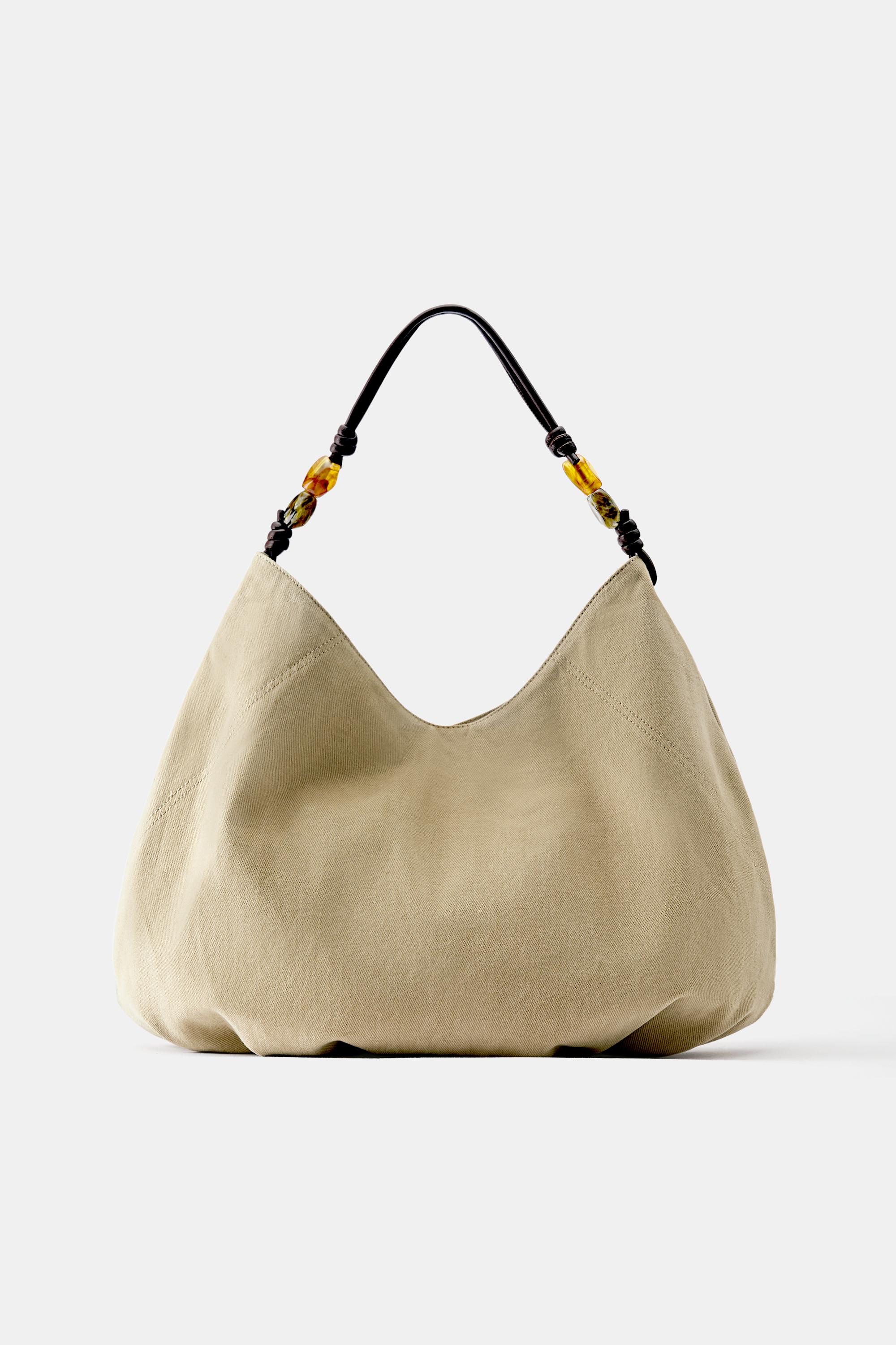 Beaded tote bag — Leather