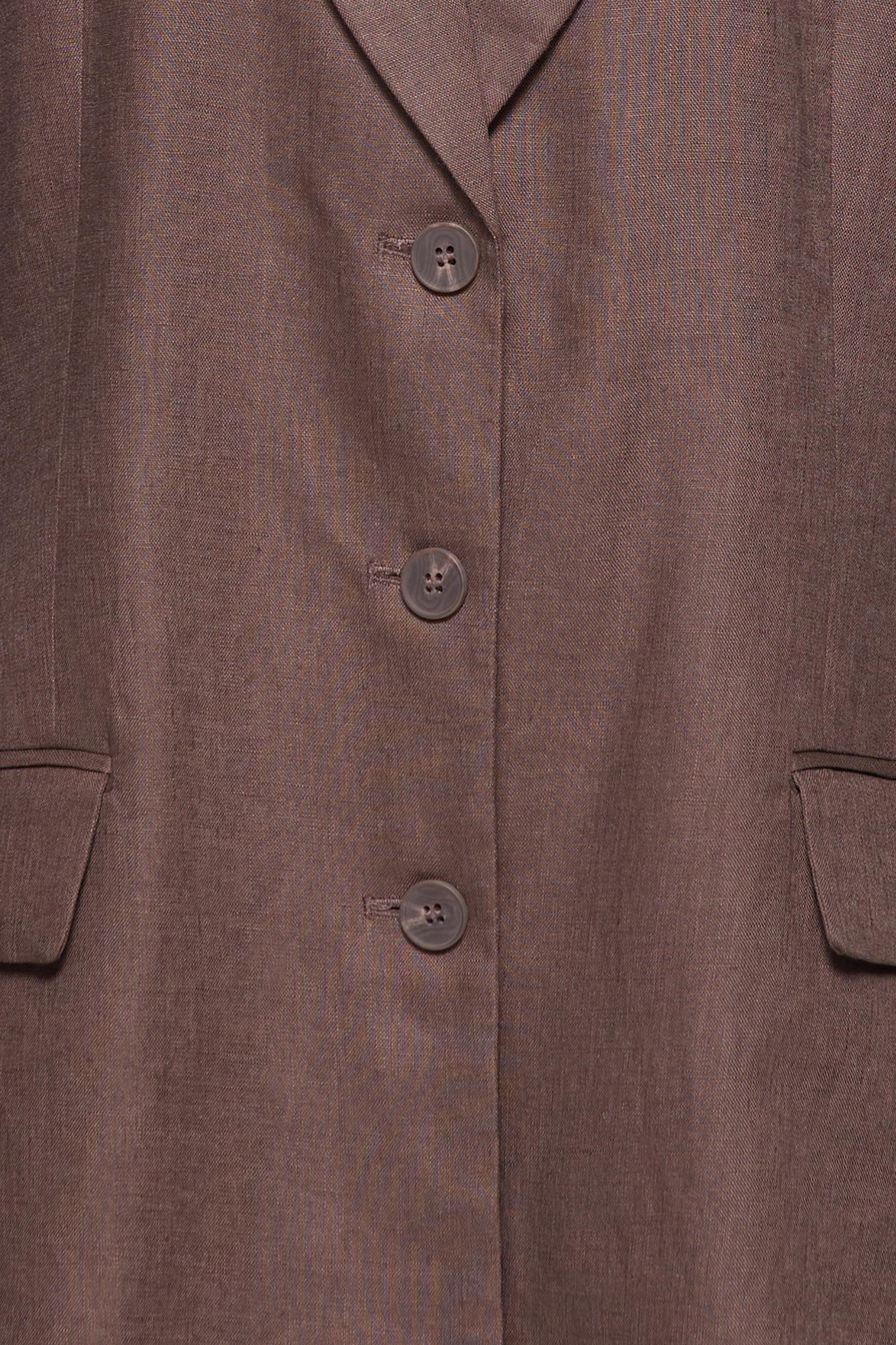 100% linen fitted blazer — Taupe