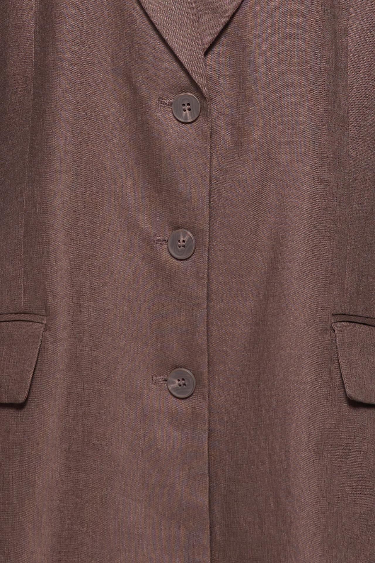 100% linen fitted blazer — Taupe
