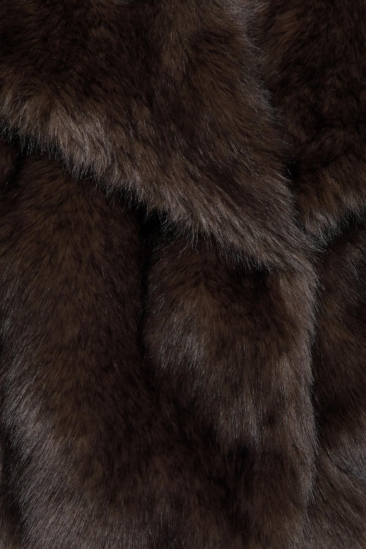 Short faux fur coat — Brown