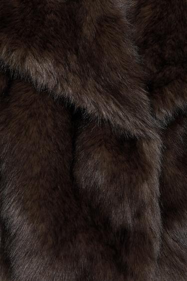 Short faux fur coat — Brown 7