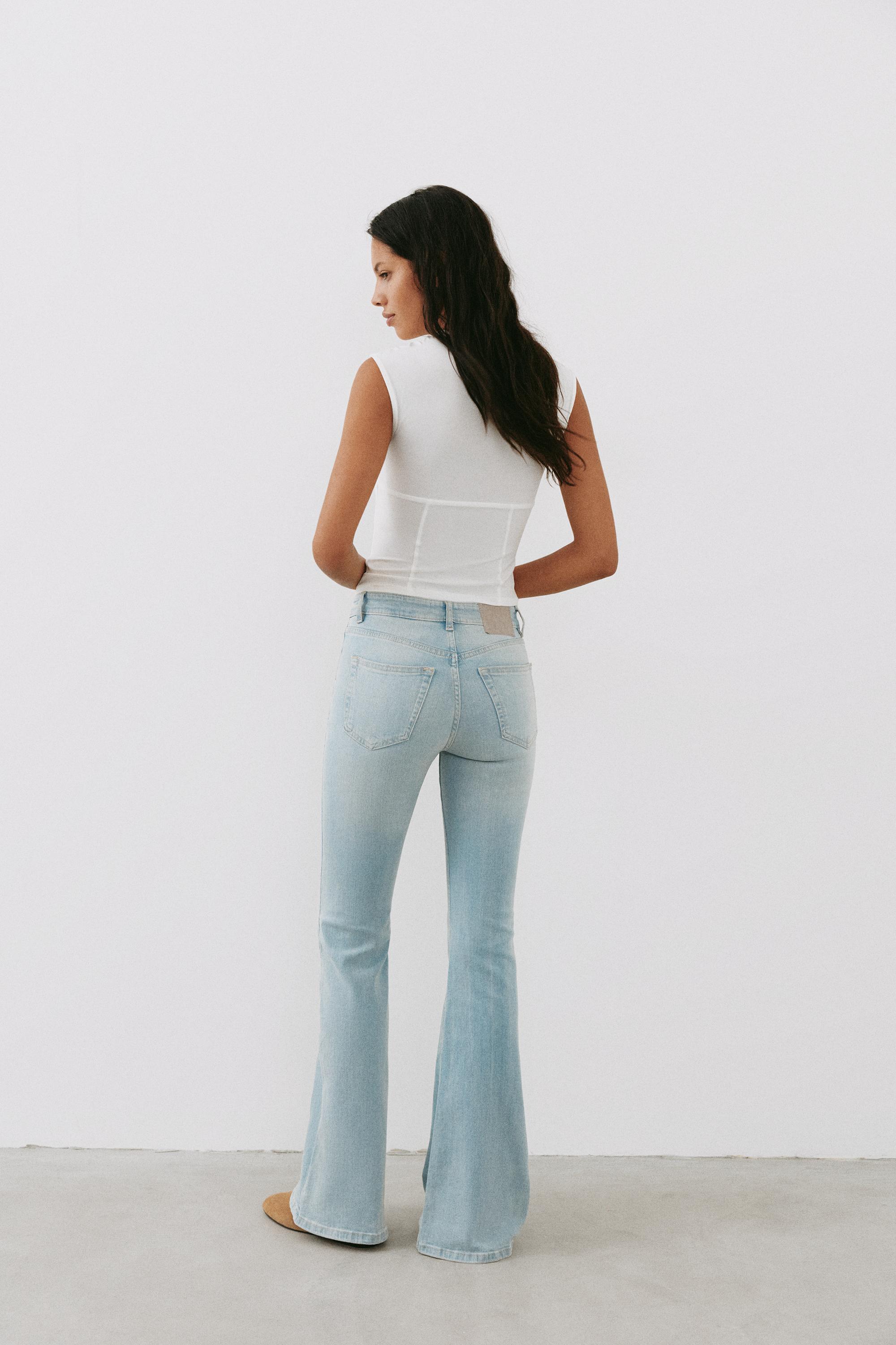 Skinny flared jeans — Sky blue