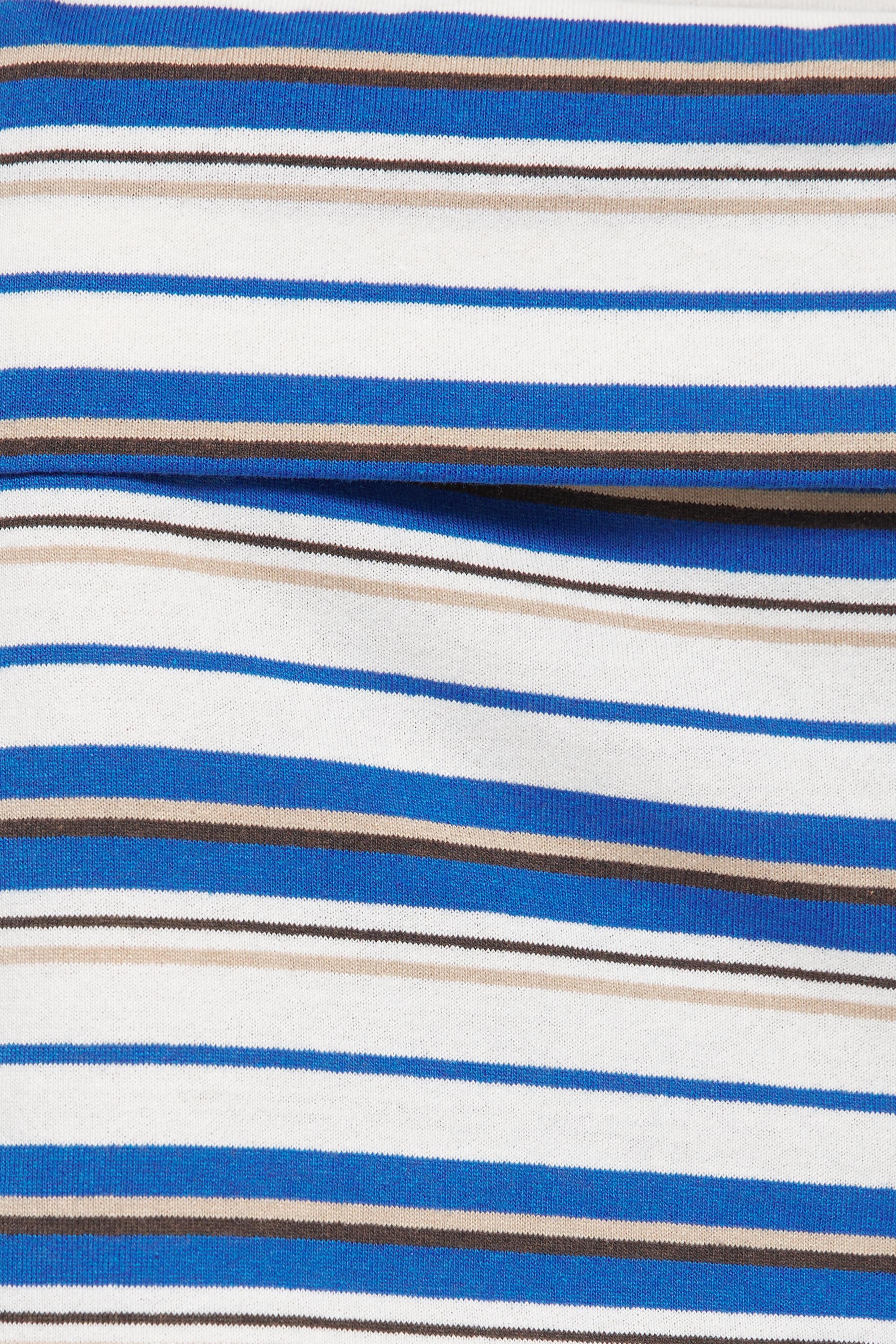 Striped shorts with turn-up waist