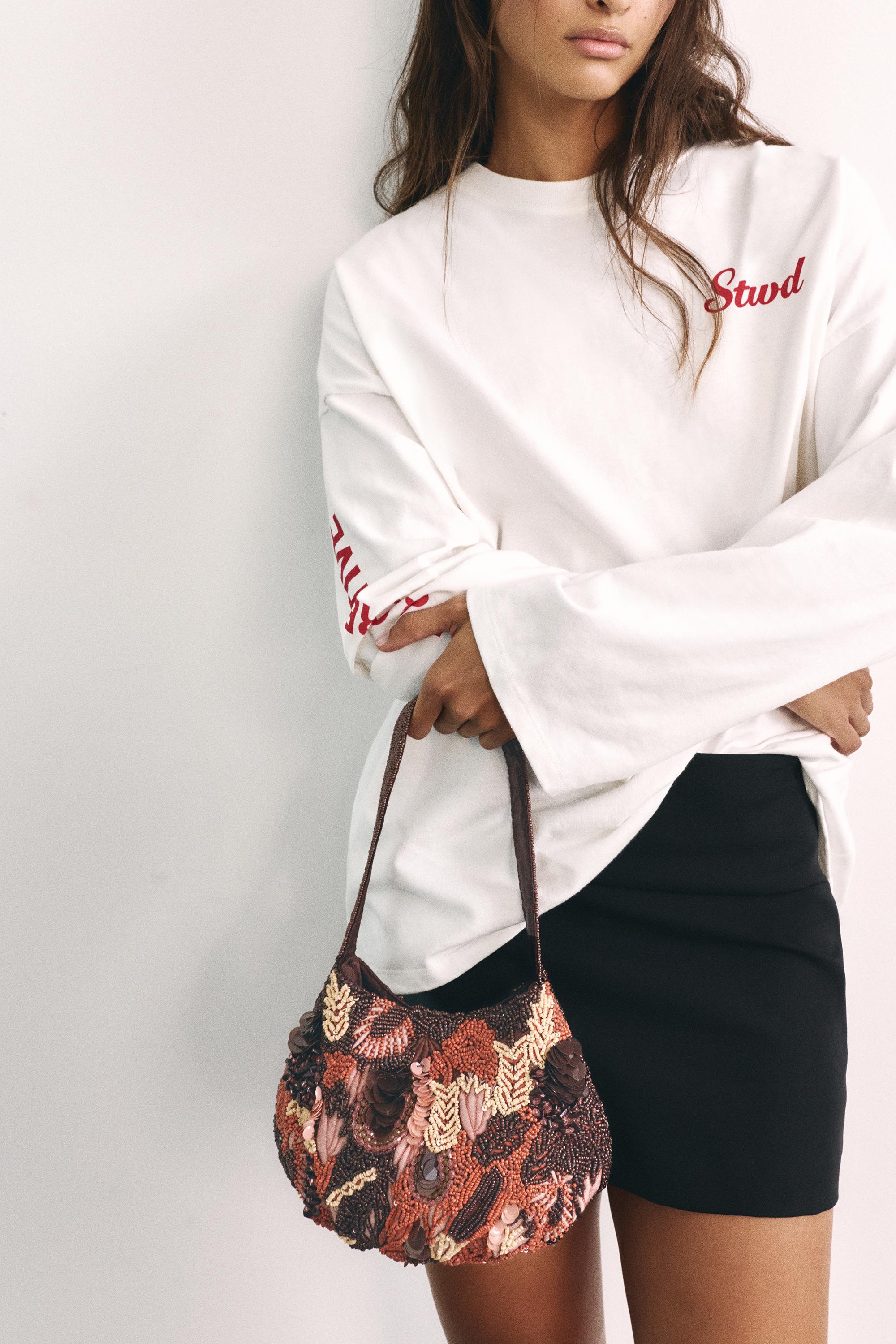 Beaded shoulder bag — Orange