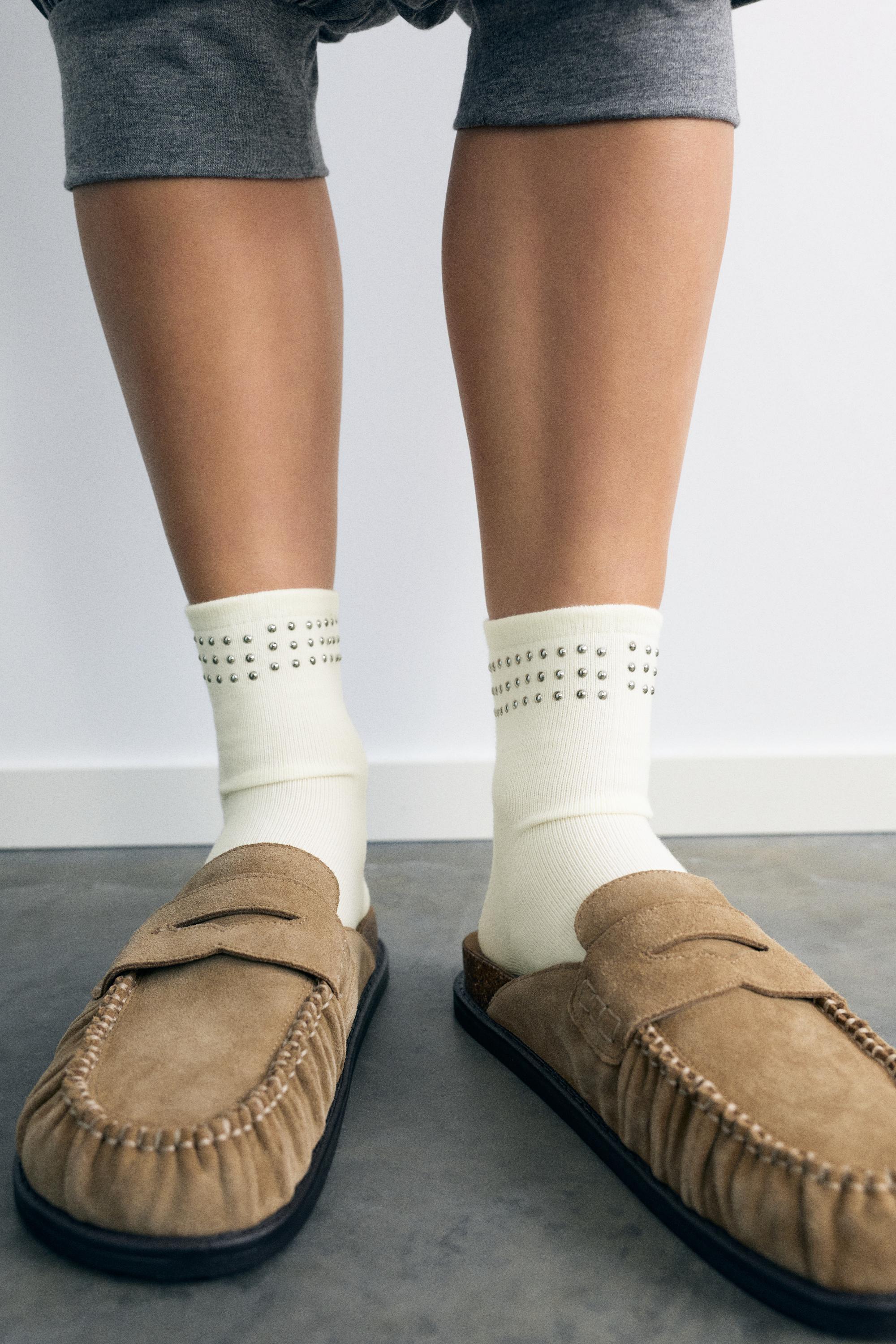 Studded socks — Off white