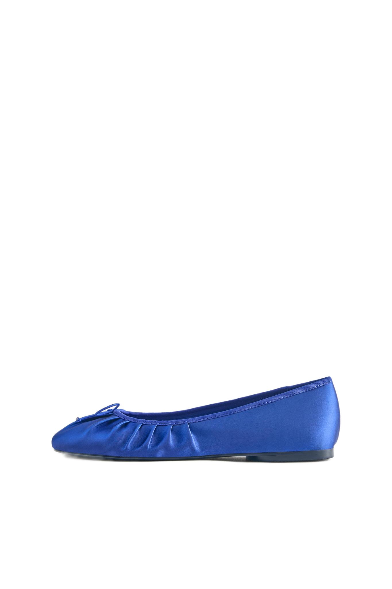 Gathered ballerina pumps — Blue