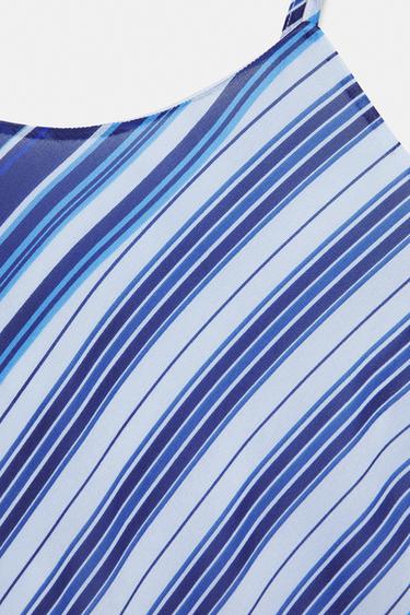 Short striped strappy dress — Deep blue 8