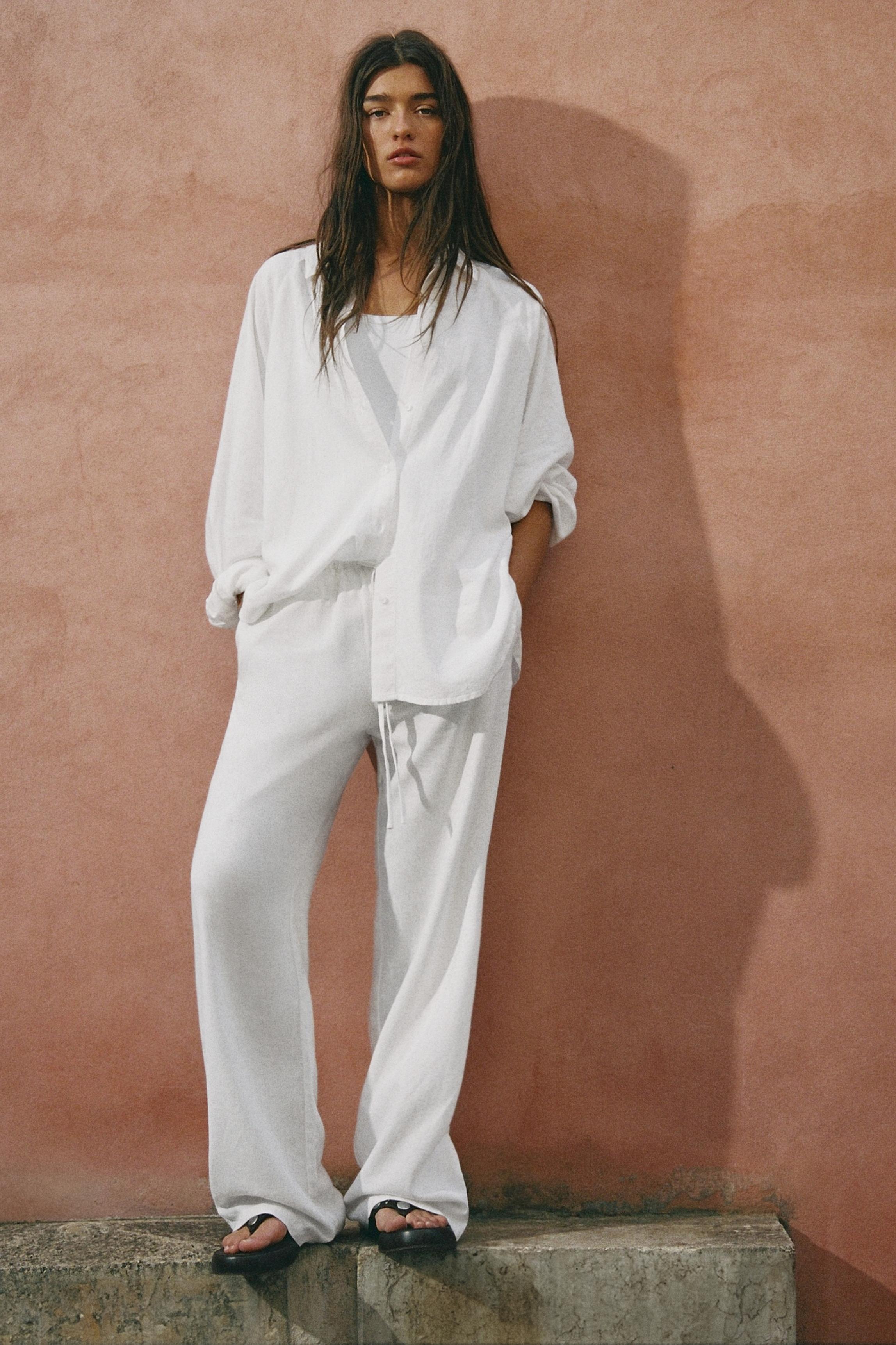 Ketenli rustik gömlek - Görsel 33