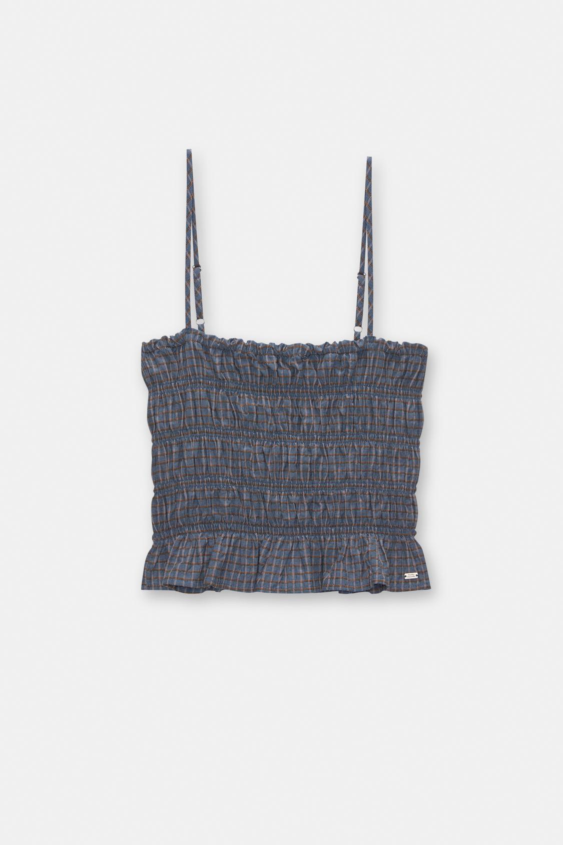 Checked top with gathering - PULL&BEAR