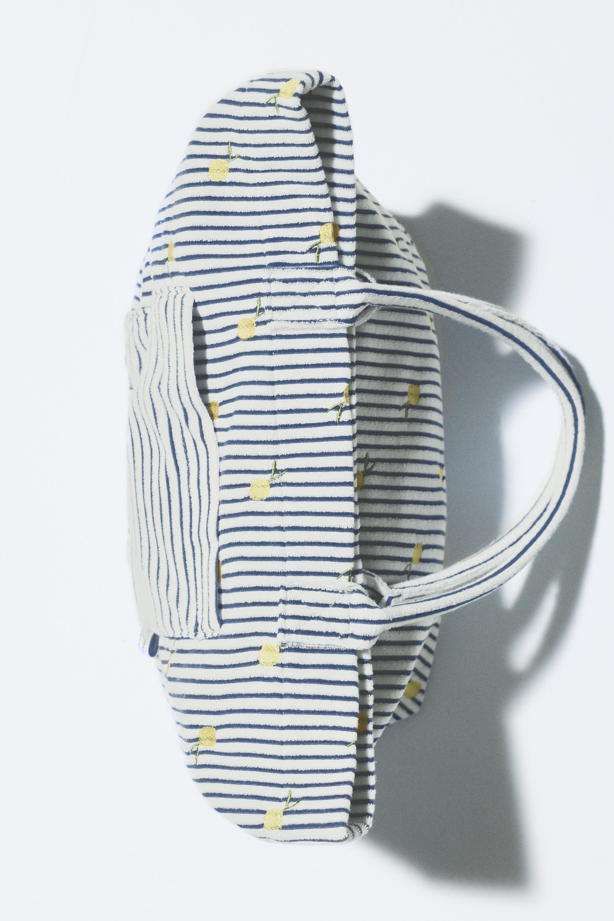 Striped towel shopper bag — Blue
