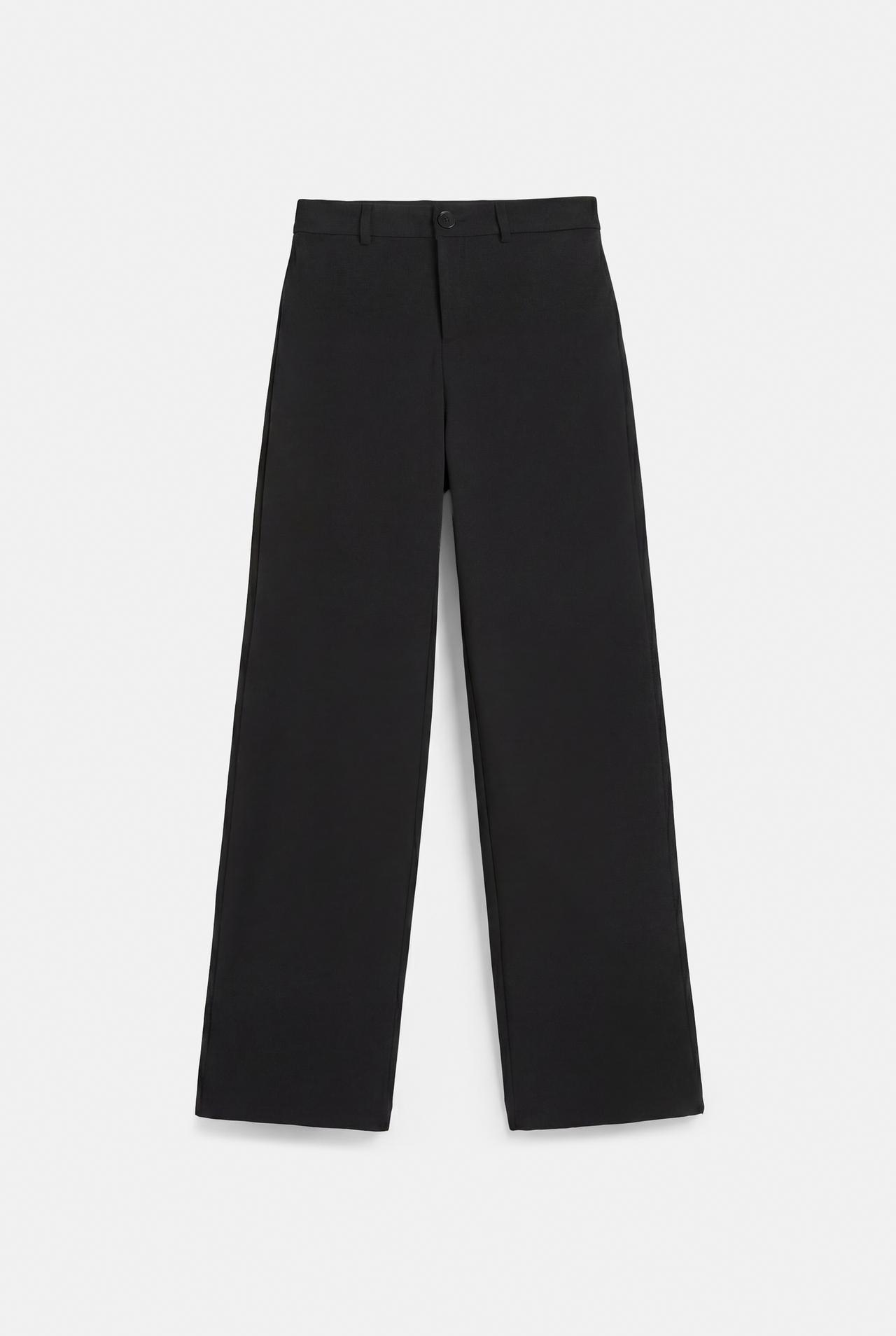 Slim fit straight smart trousers — Black