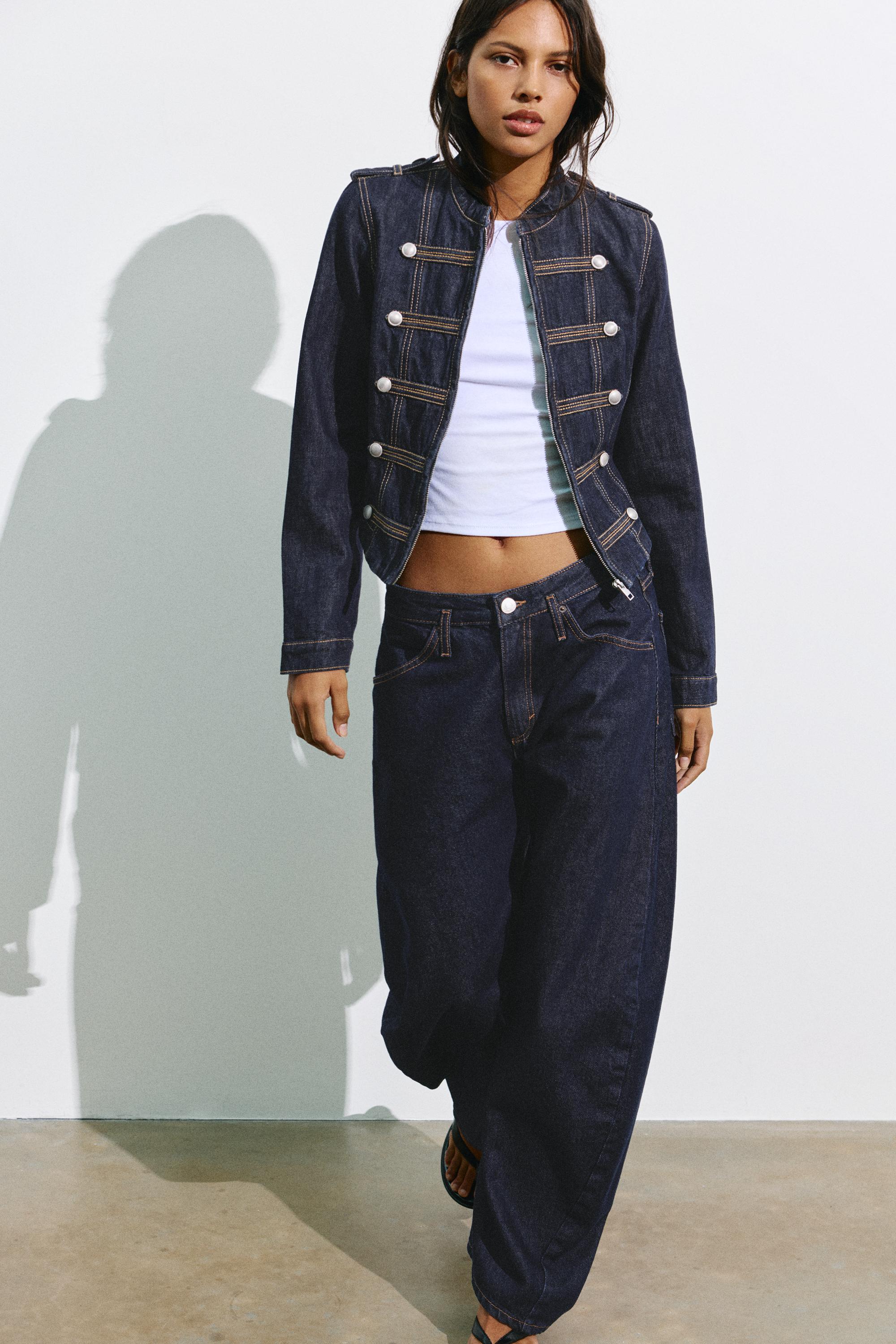 Denim jacket with toggle buttons — Navy