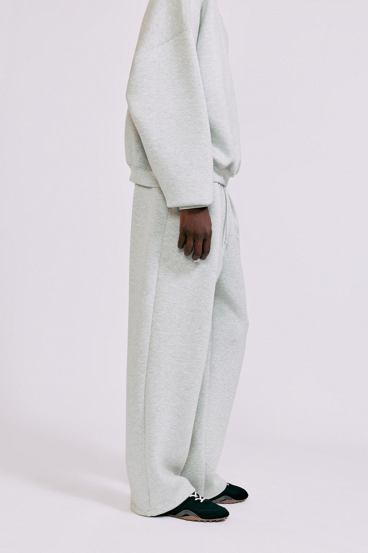 Interlock jogging pants — Grey marl