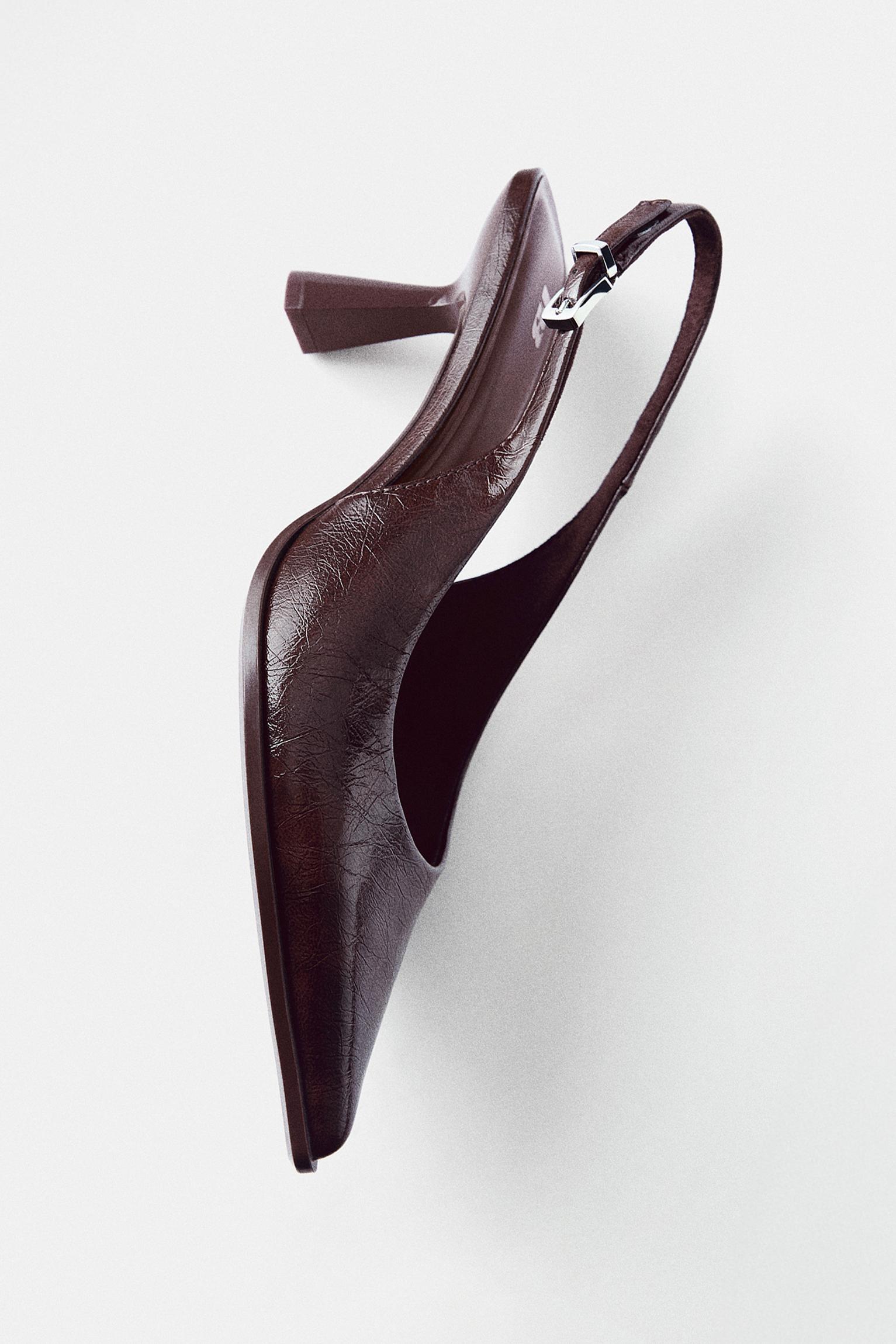 Slingback high heels — Brown