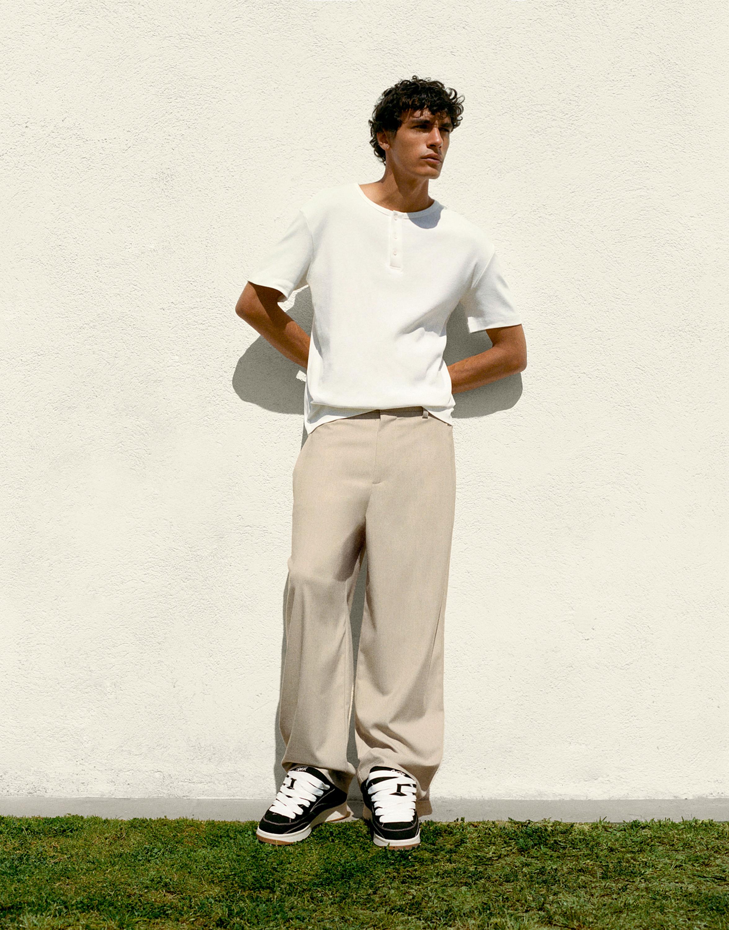 Basic Henley T-shirt — White