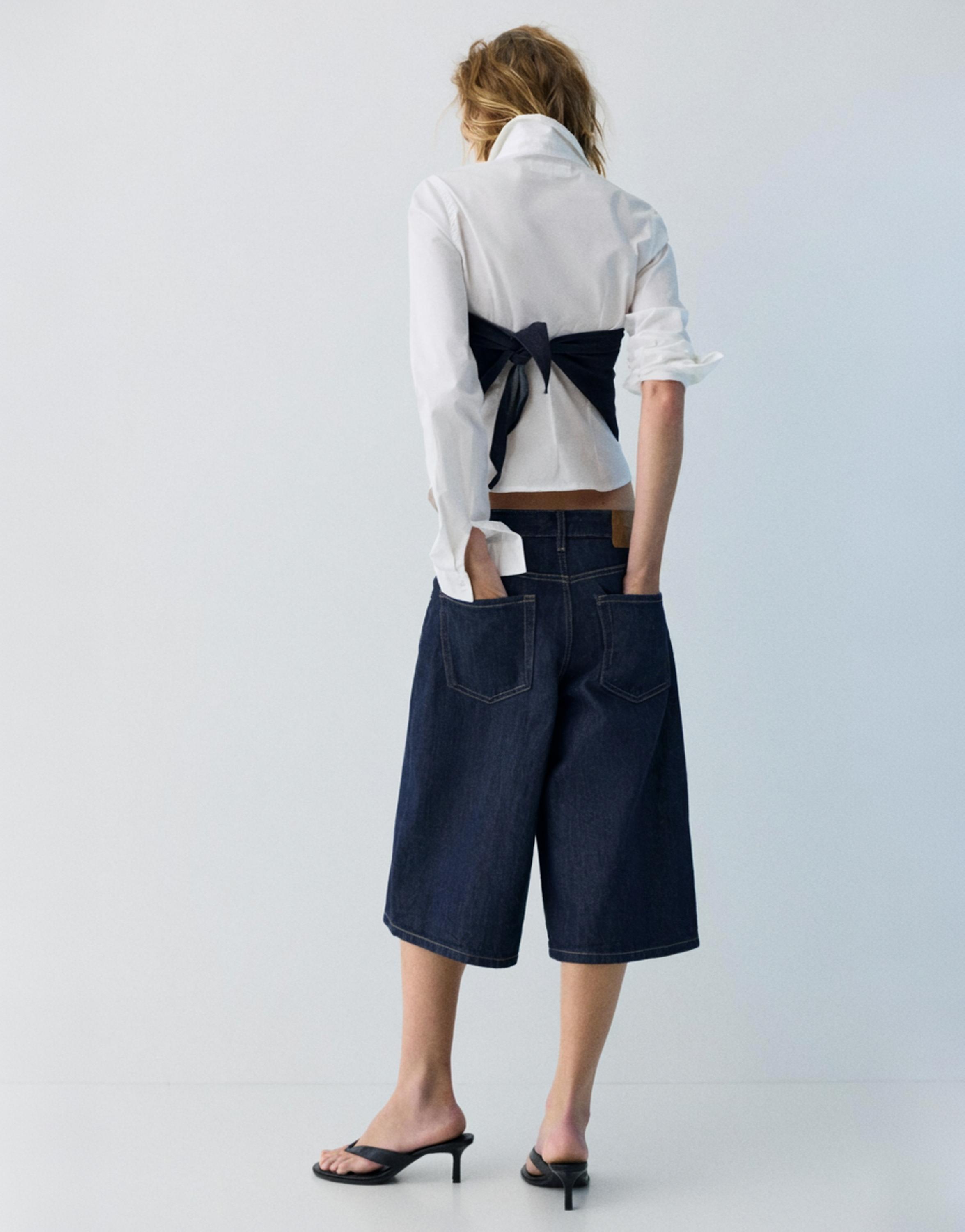 Düşük bel denim şort - Görsel 41