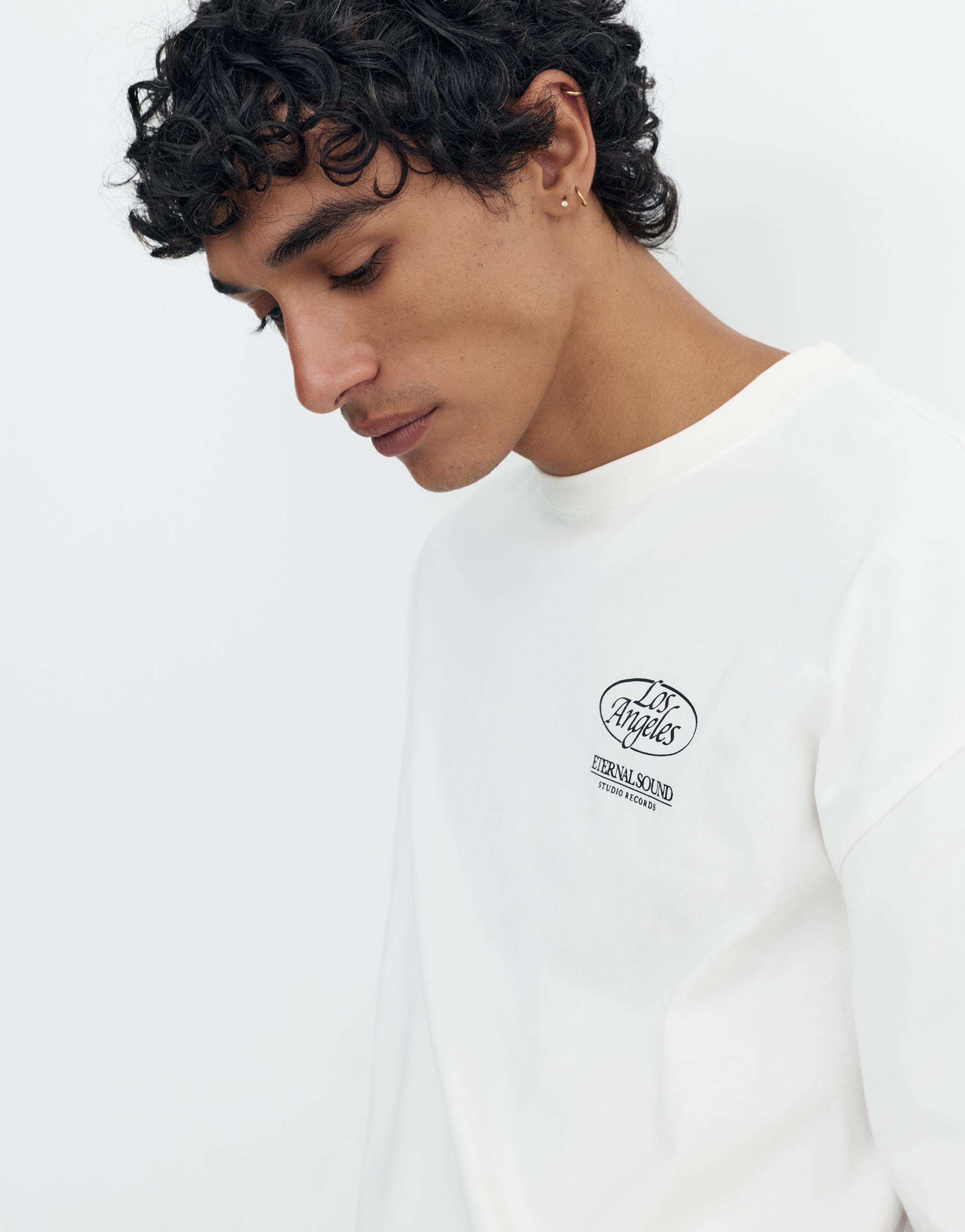 Los Angeles grafik baskılı relaxed fit Tişört - Görsel 7