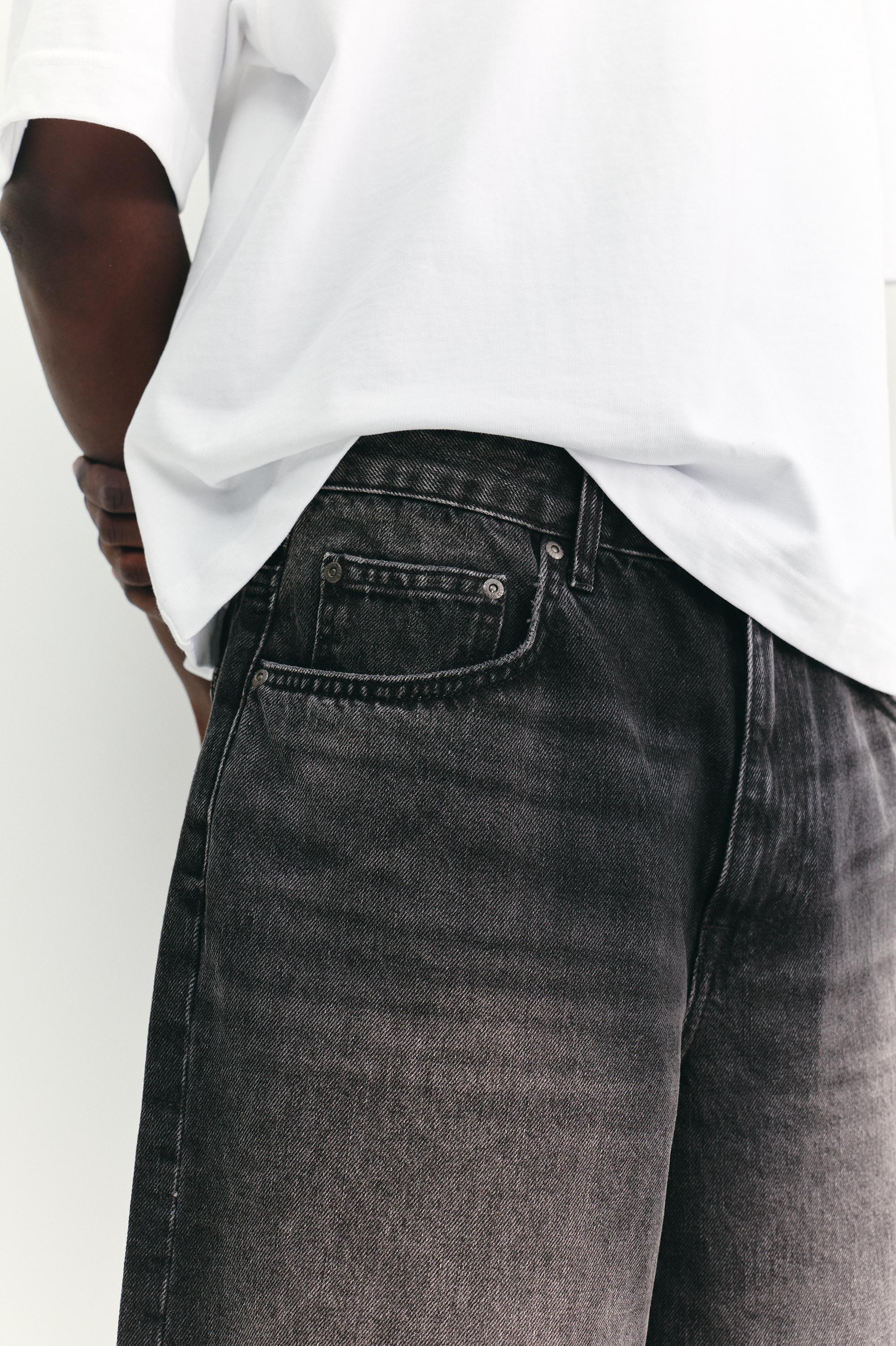 Frayed hem skater Bermuda shorts — Faded black
