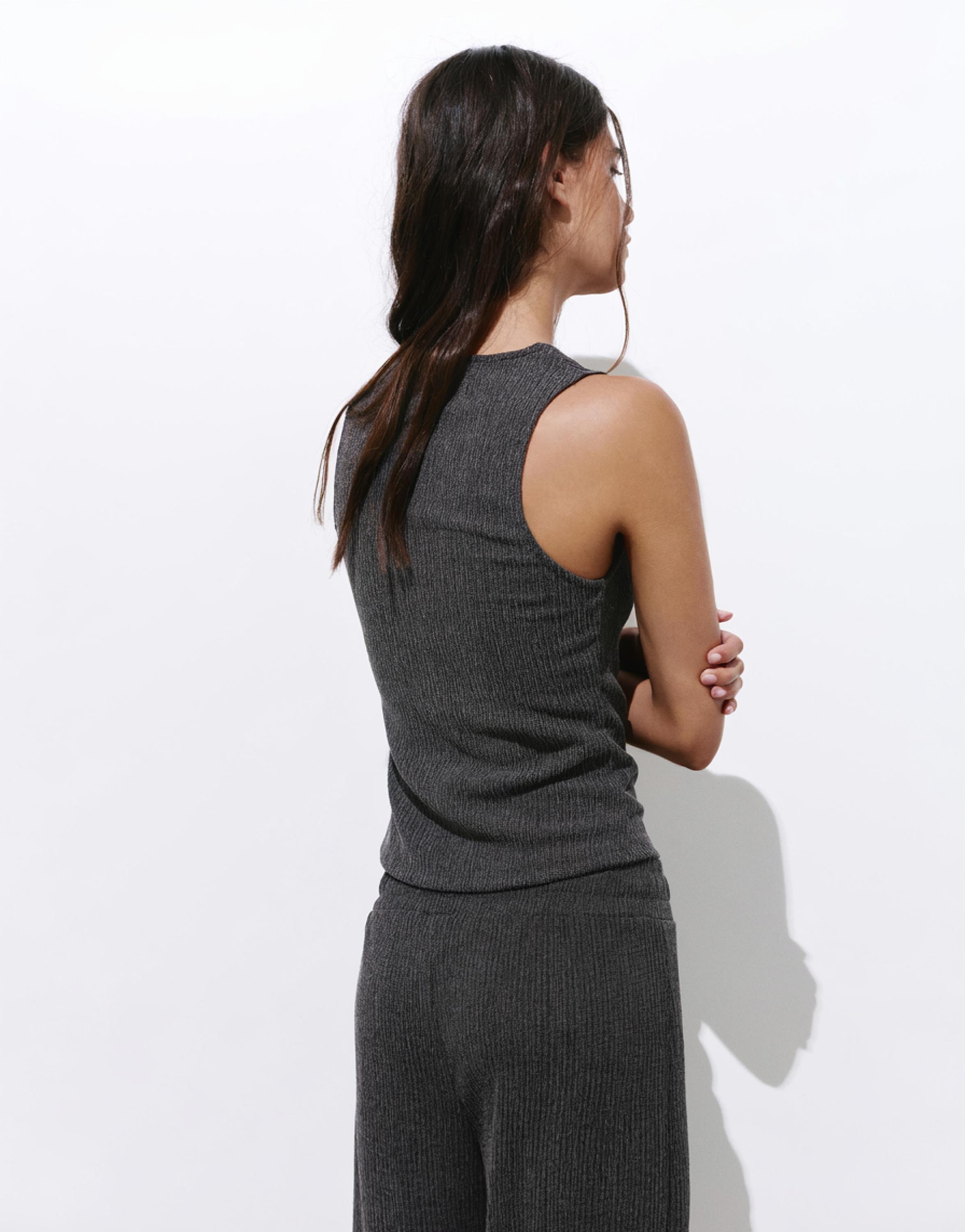 Crepe vest — Anthracite grey