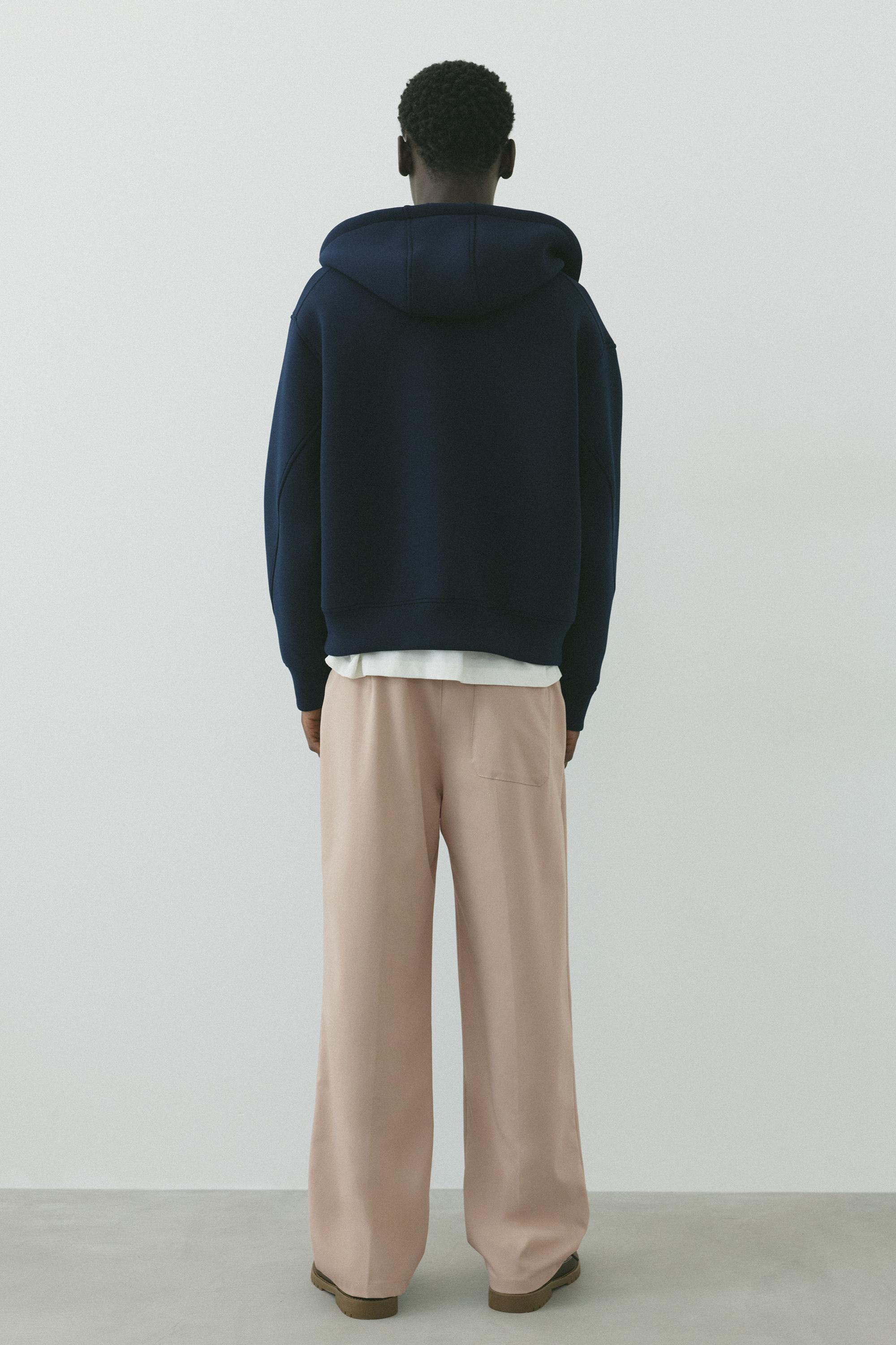 Wide-leg tailored trousers — Ecru