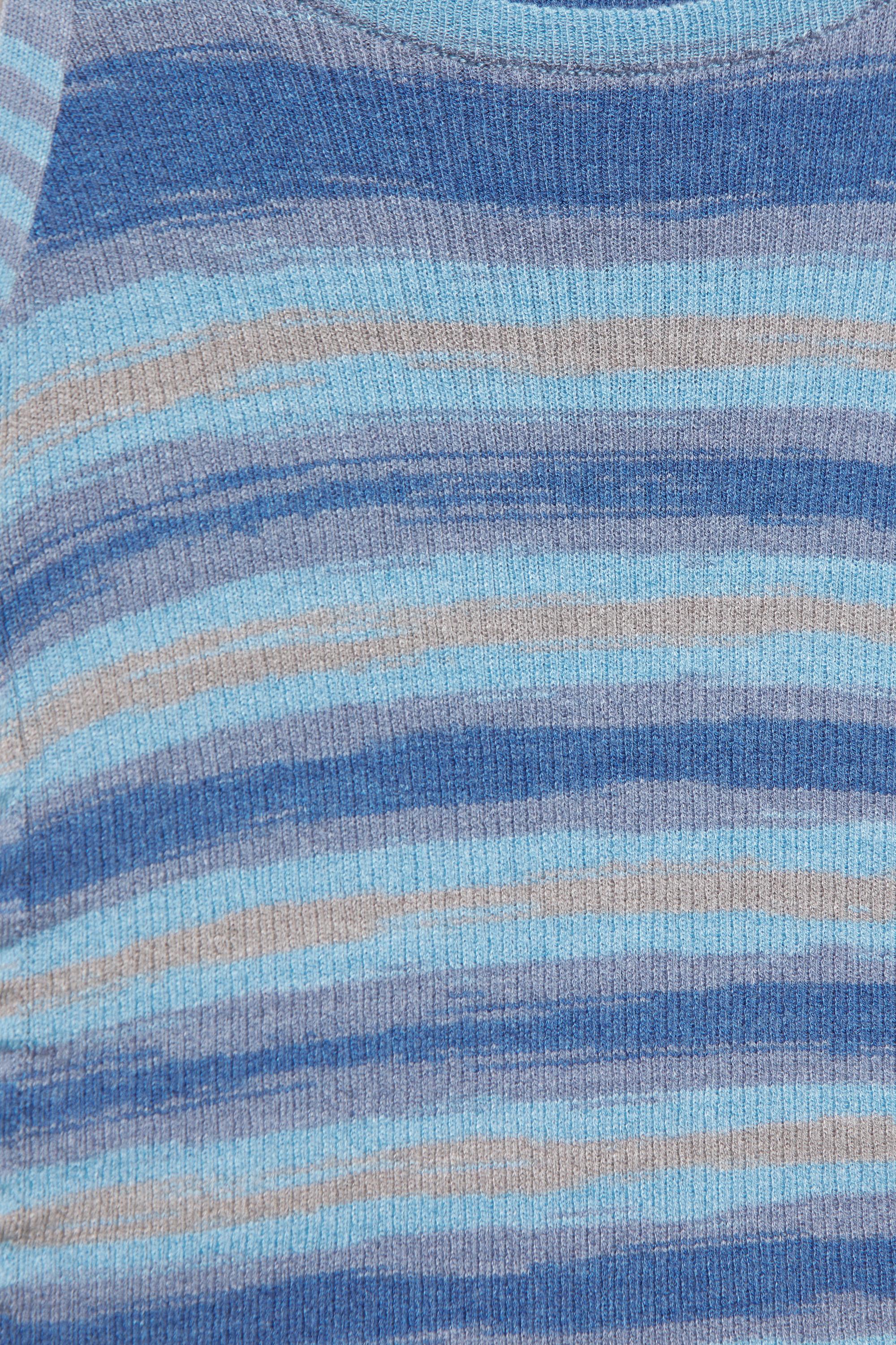 Gathered knit strappy top — Blue