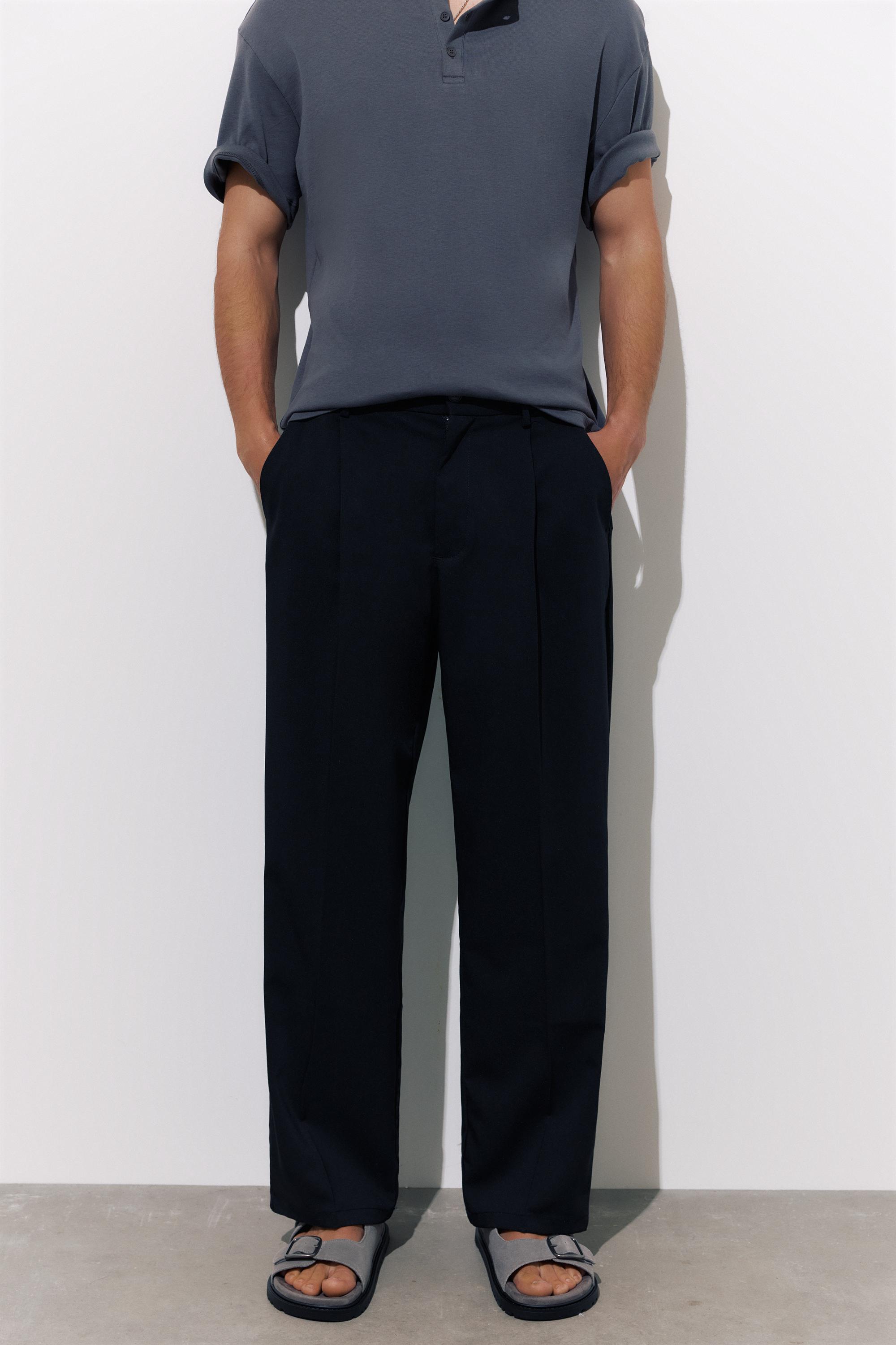 Tailored fit geniş paça pantolon - Görsel 10