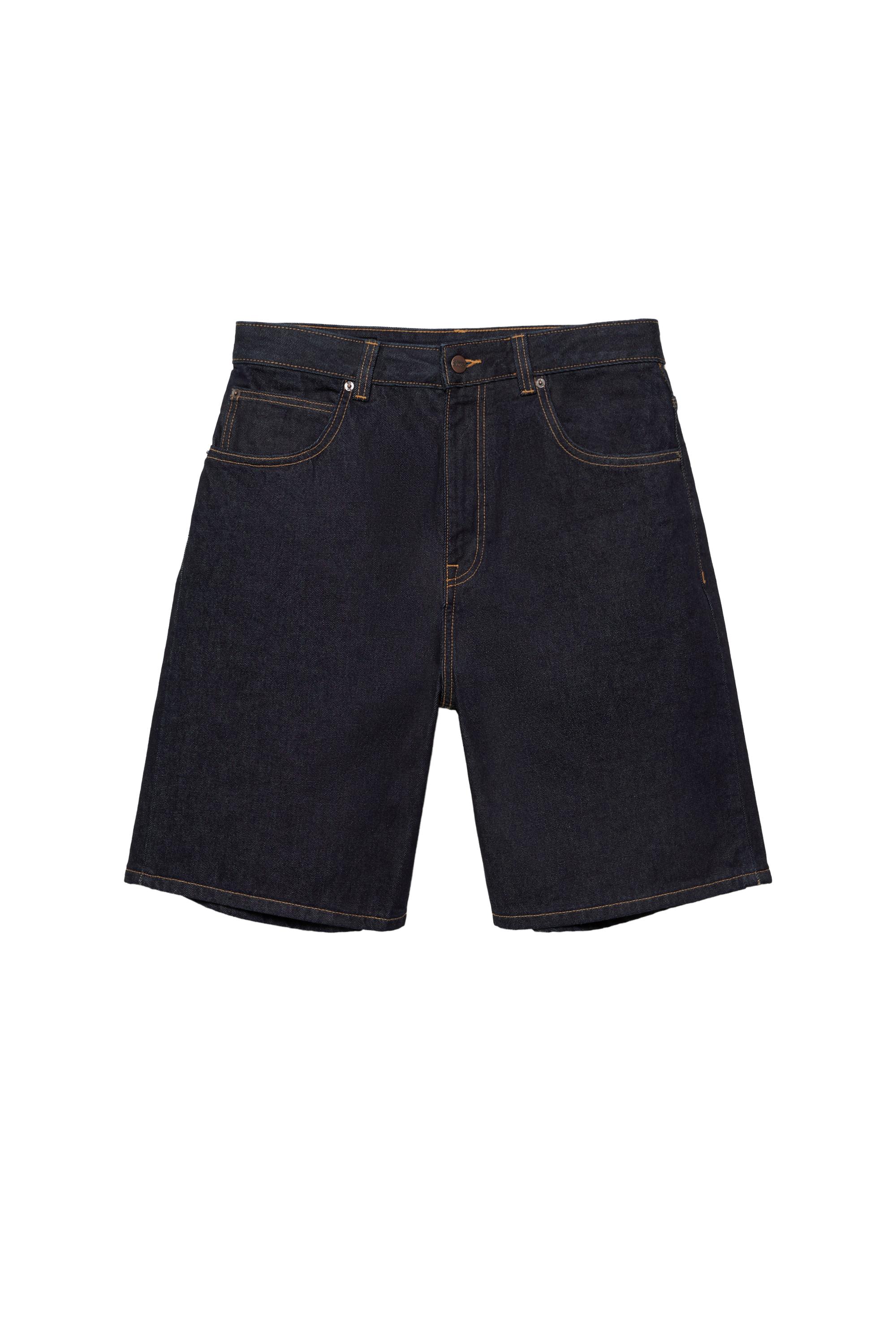 Baggy relaxed fit denim bermuda - Görsel 20