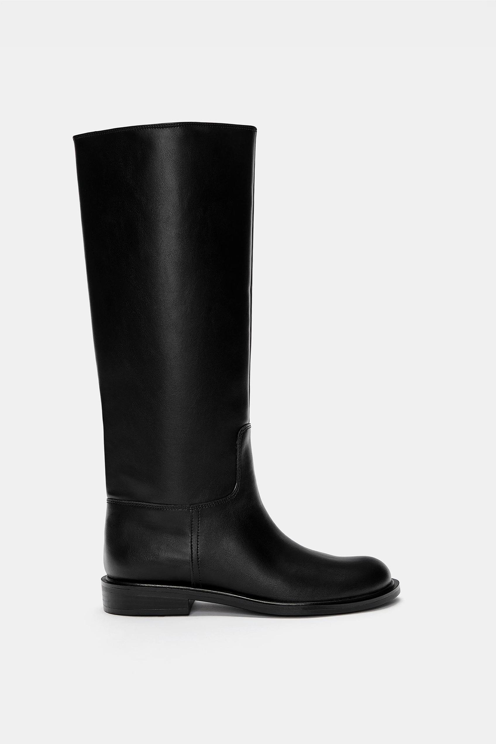 High flat boots — Black