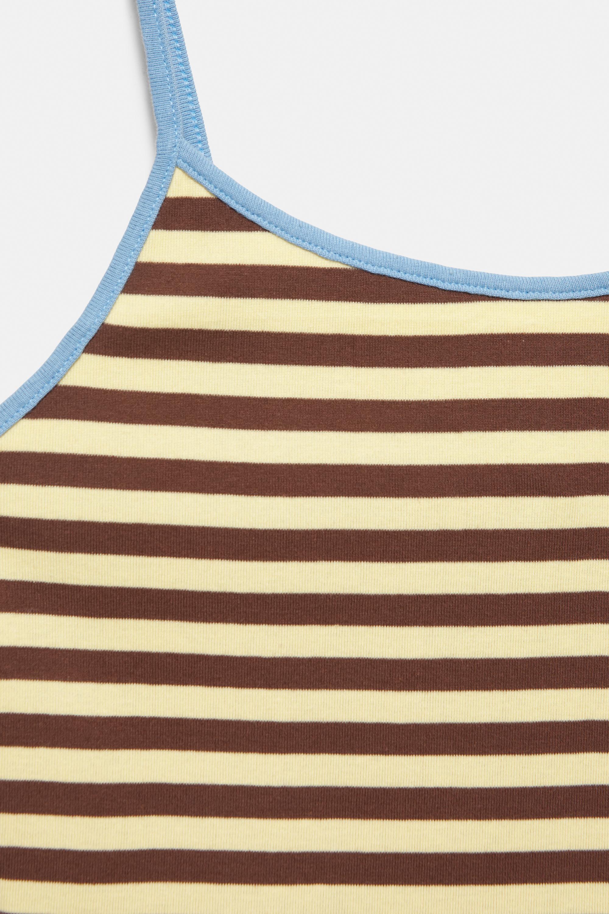 Striped strappy top — Yellow