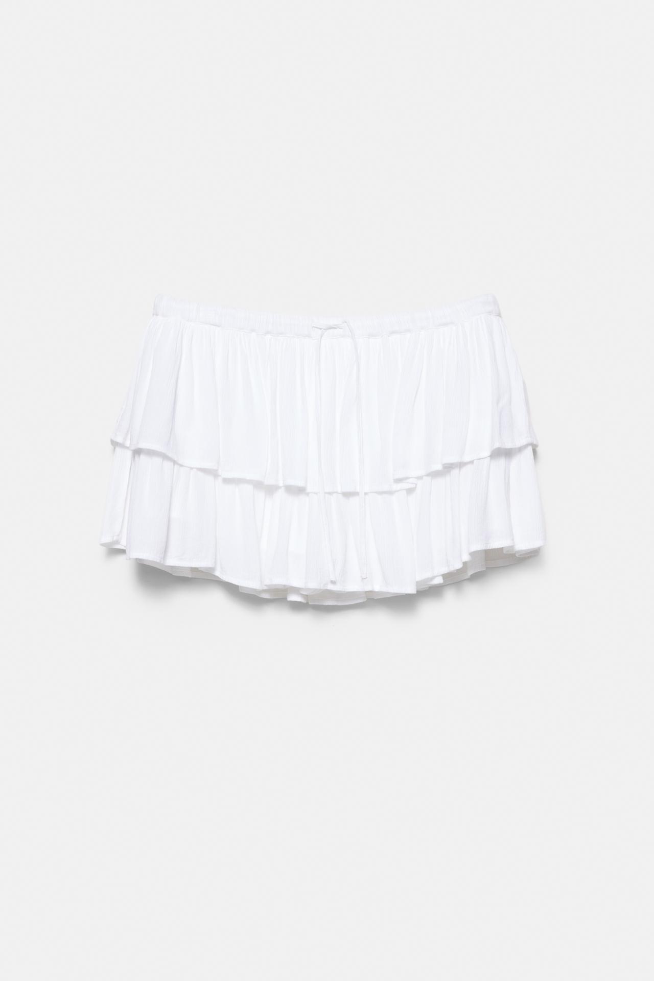 Ruffled skort — White