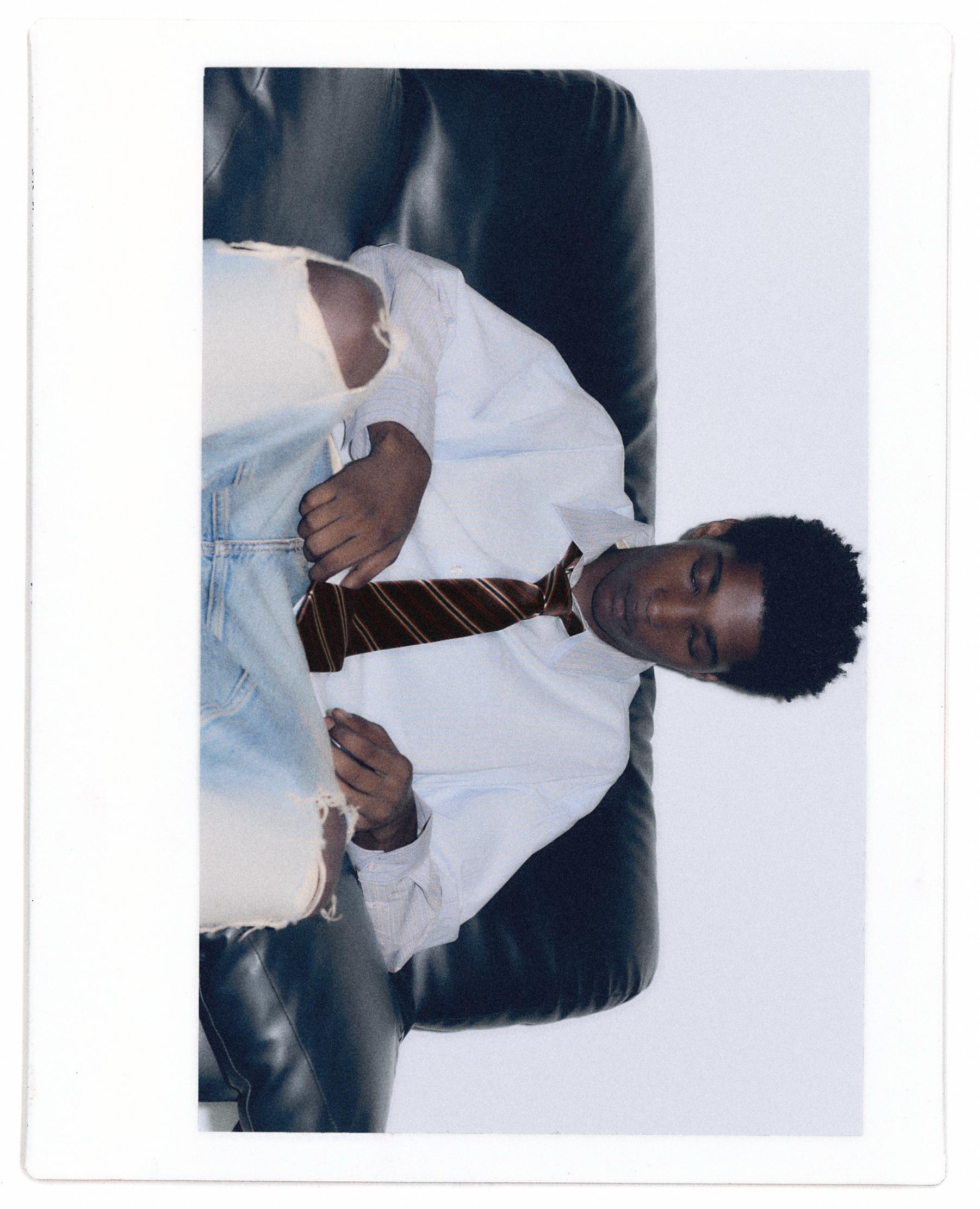 Double long sleeve striped shirt — Blue