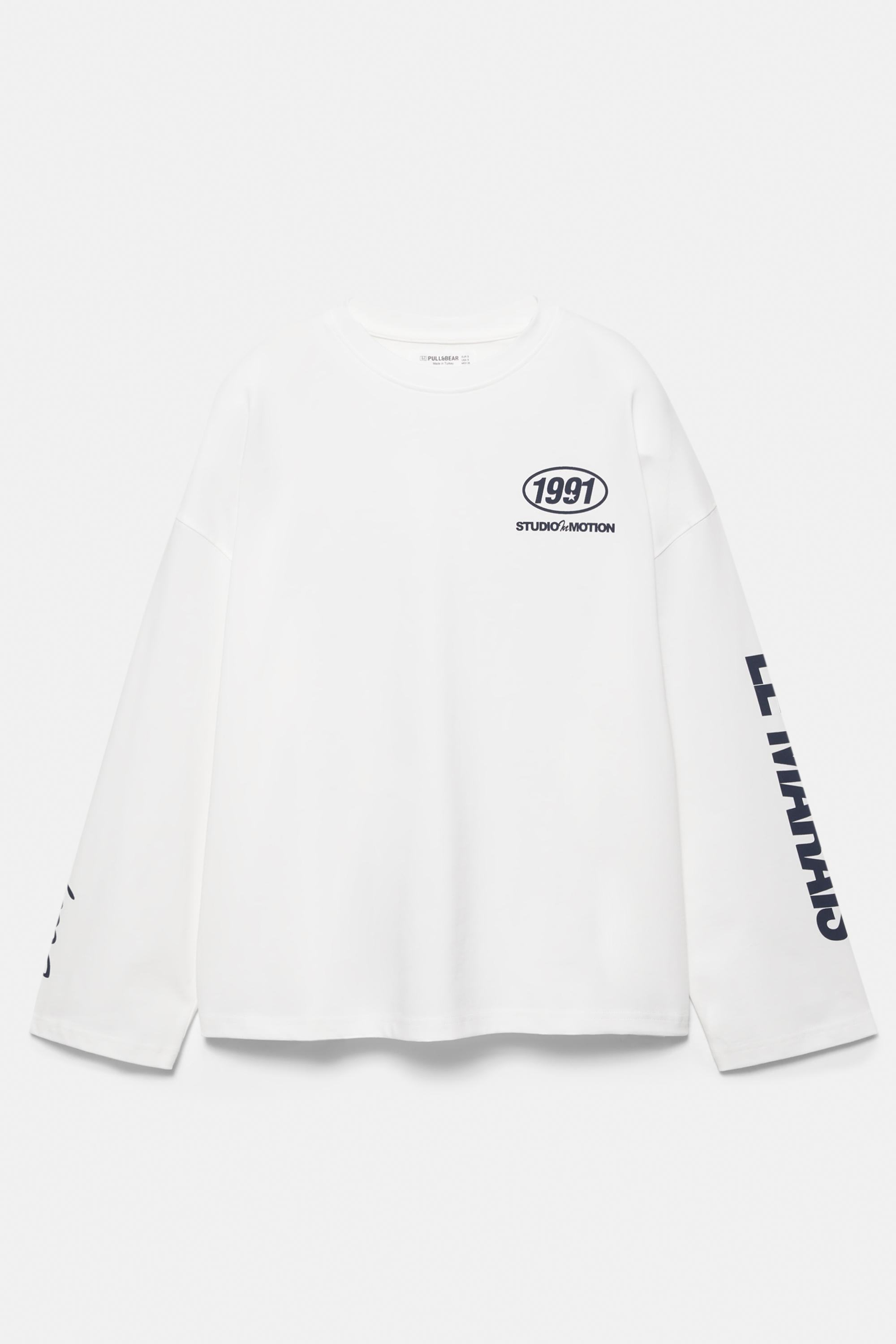 Uzun kollu grafik baskılı tişört - Görsel 6