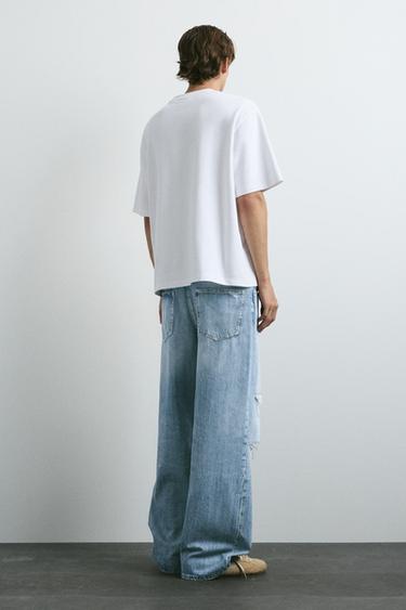Ripped straight-leg jeans — Medium blue 2