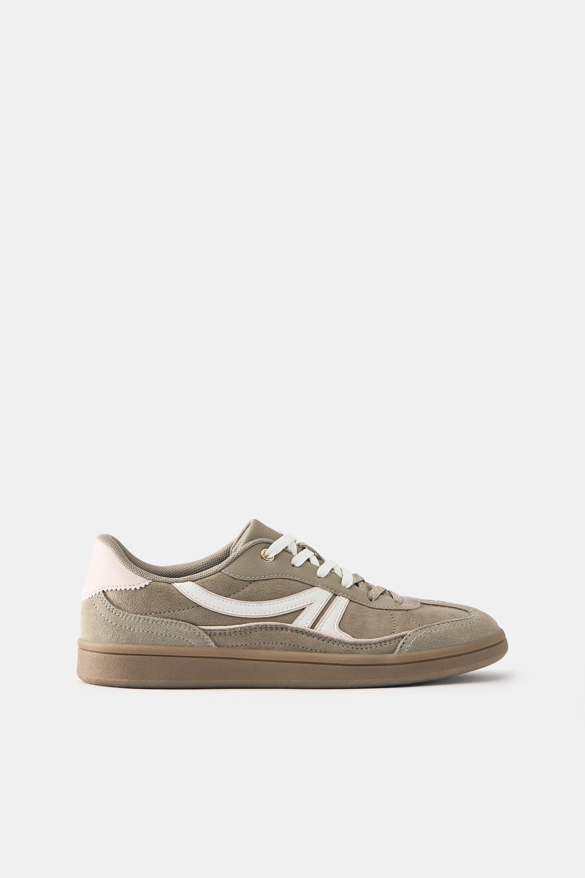 Lace-up retro trainers — Brown